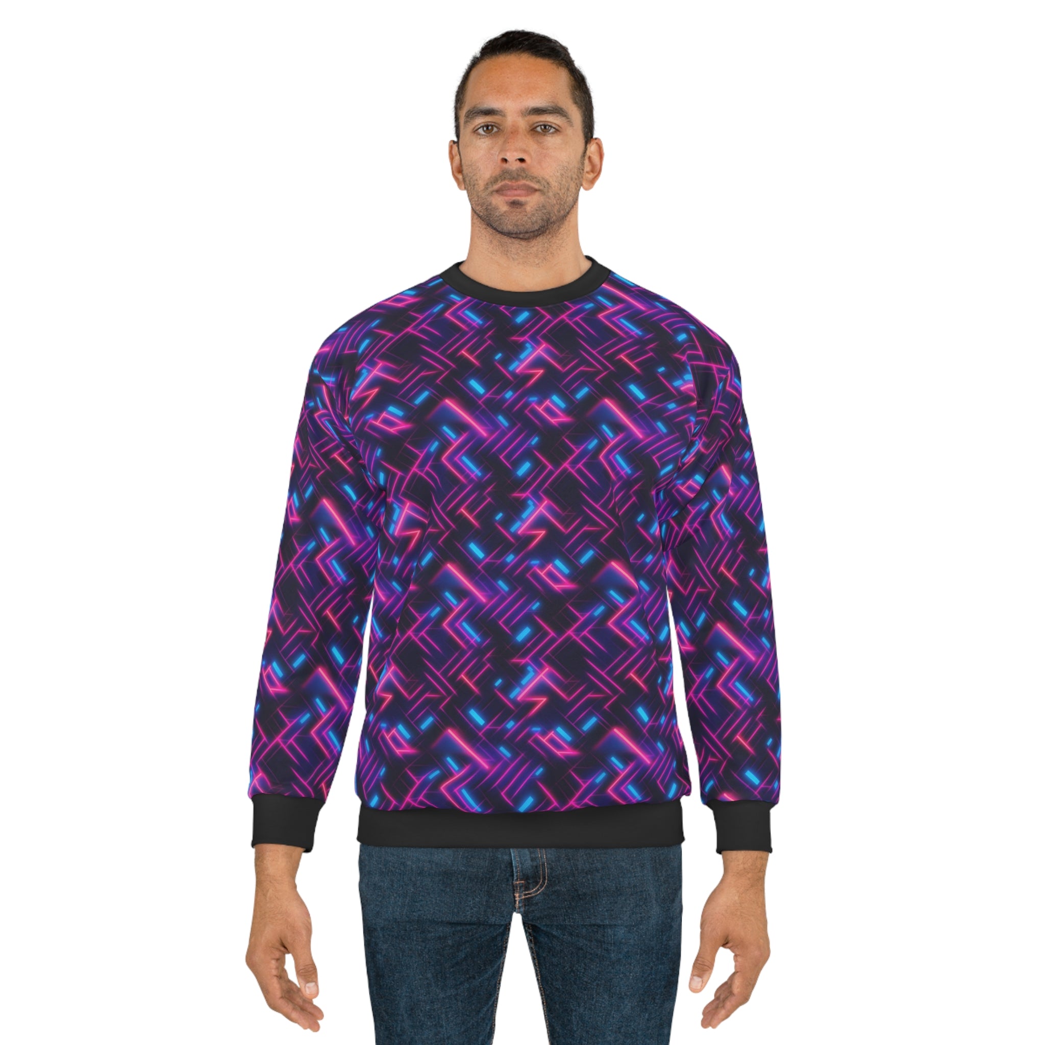 Unisex Sweatshirt (AOP) - Seamless Synthwave Designs 01