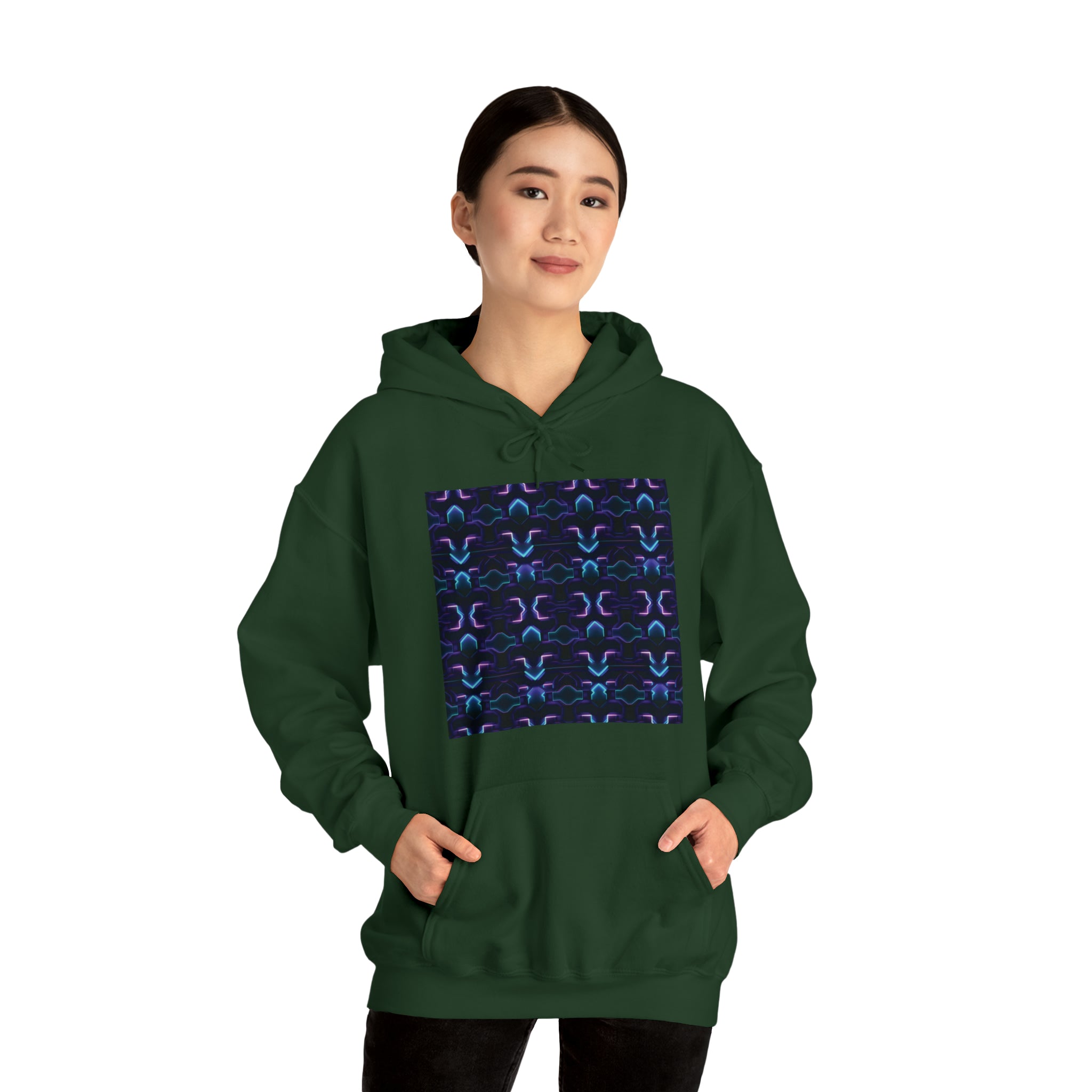 Unisex Heavy Blend™ Hooded Sweatshirt - Abstract Neon Designs 06