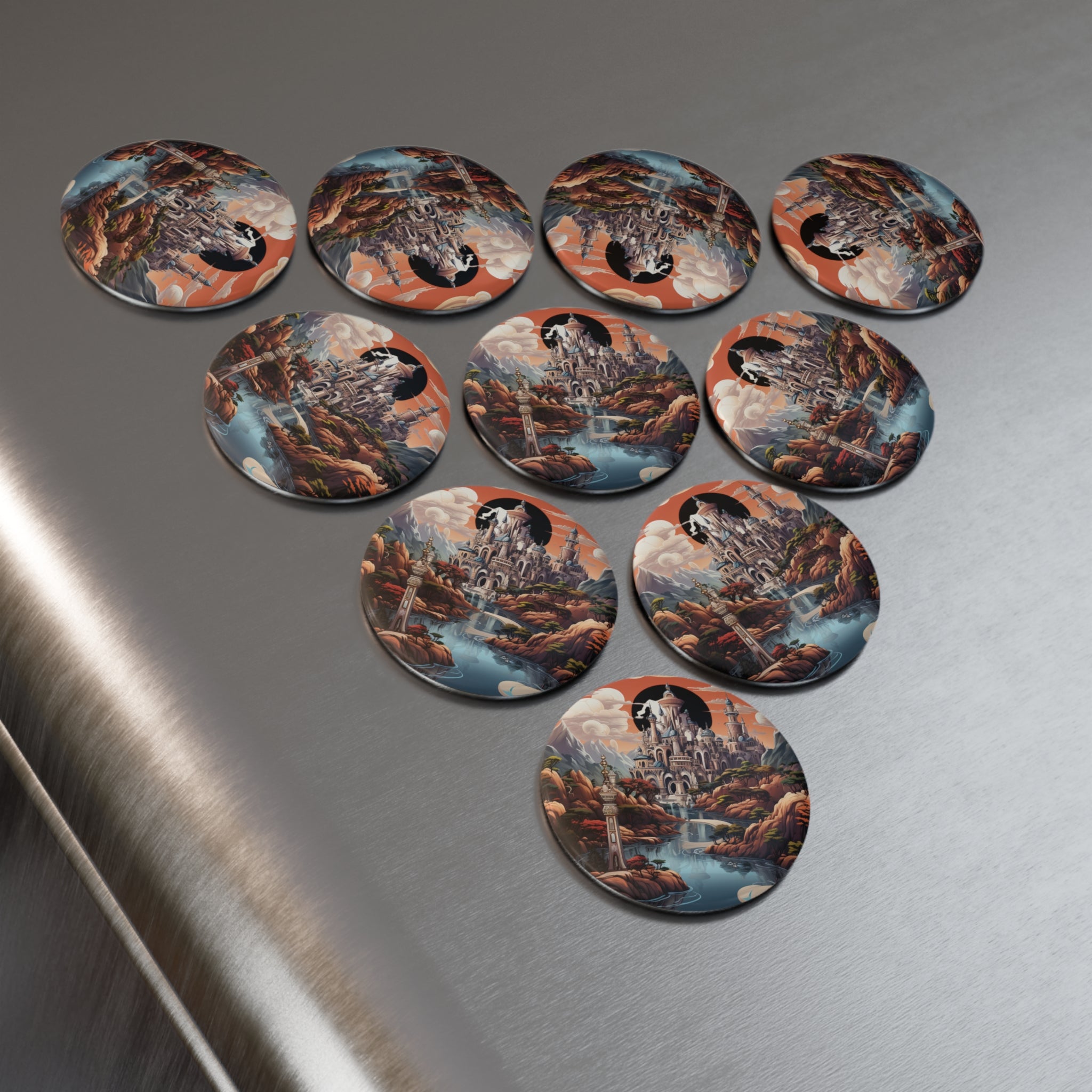 Button Magnet, Round (1 & 10 pcs) - Isometric City Designs 21