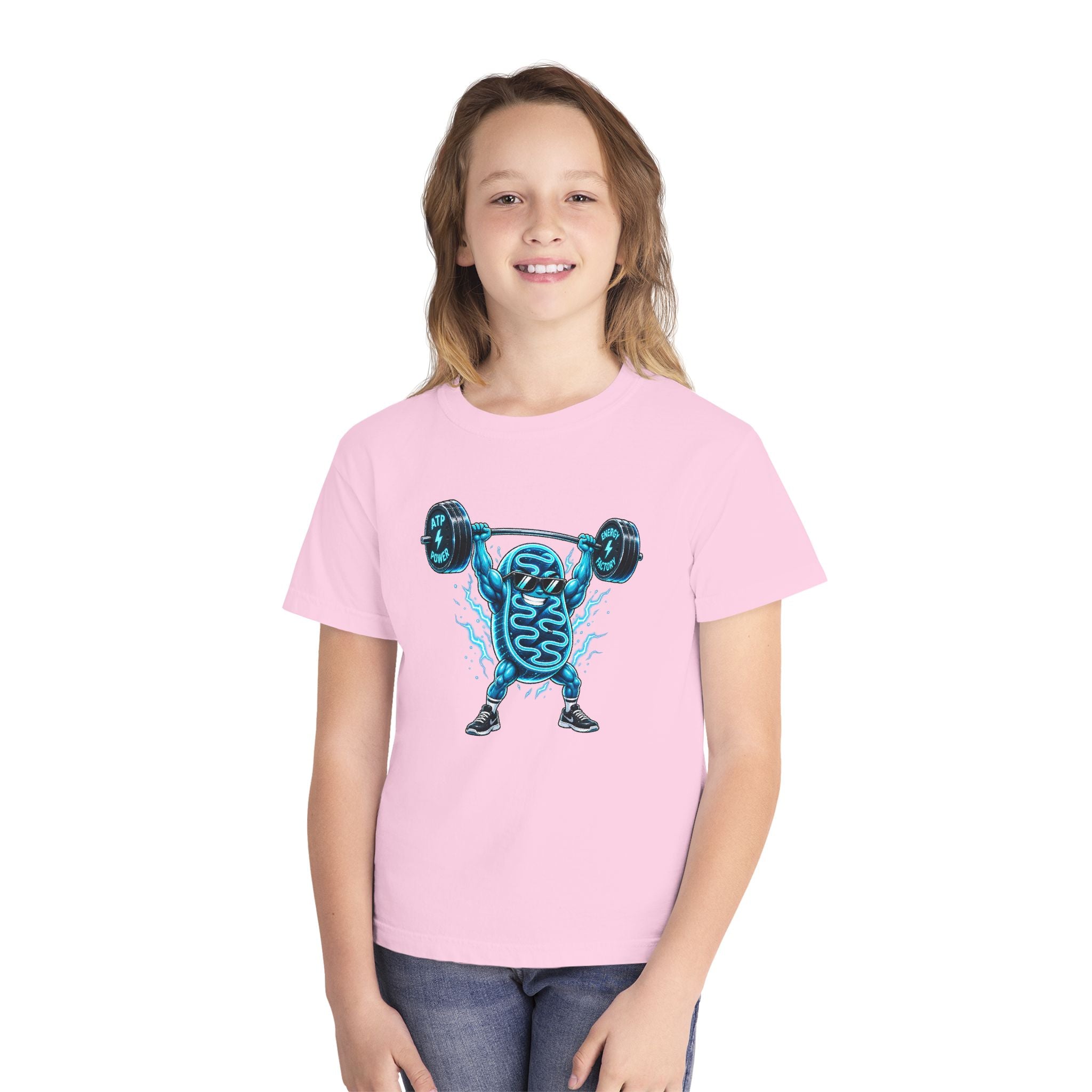 Youth Midweight Cotton Tee - Mitochondria Powerhouse