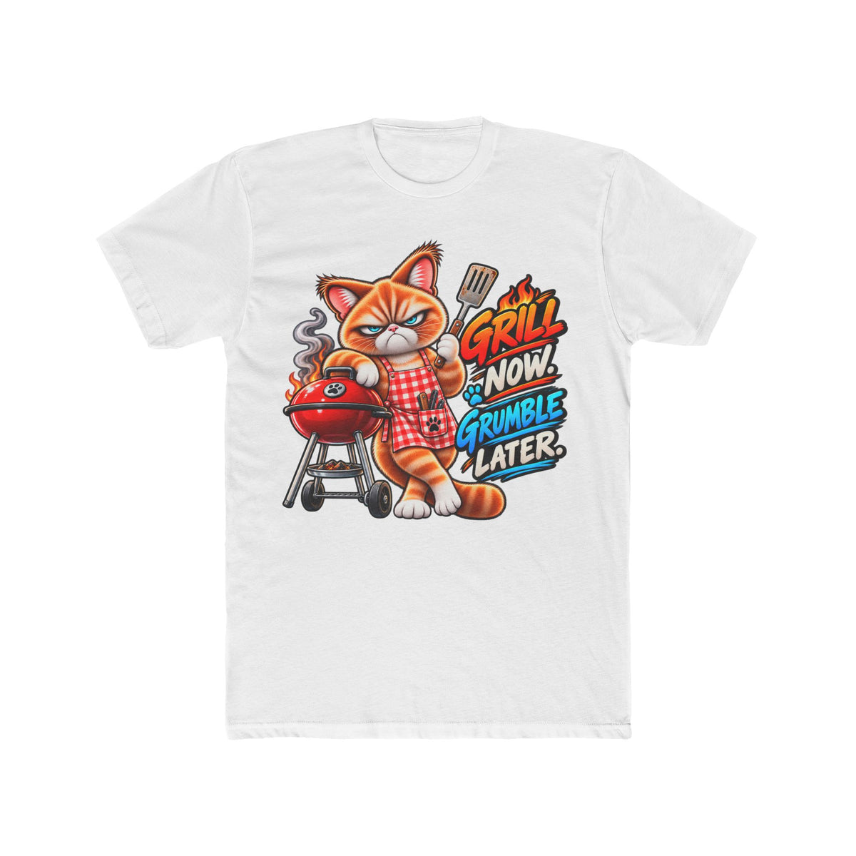 Grill now Grumble later - Mildly Feral - Men's Cotton Crew Tee