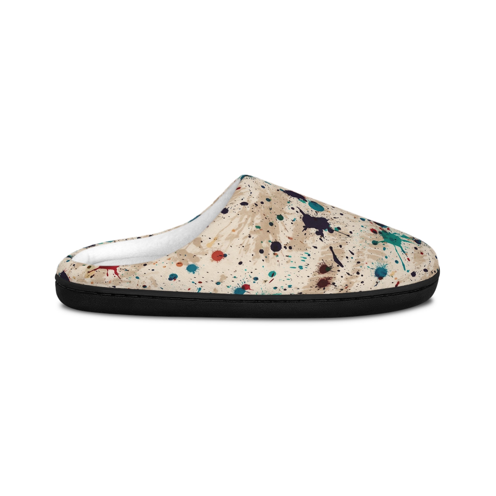 Men's Indoor Slippers (AOP) - Seamless Color Splatter Design 07