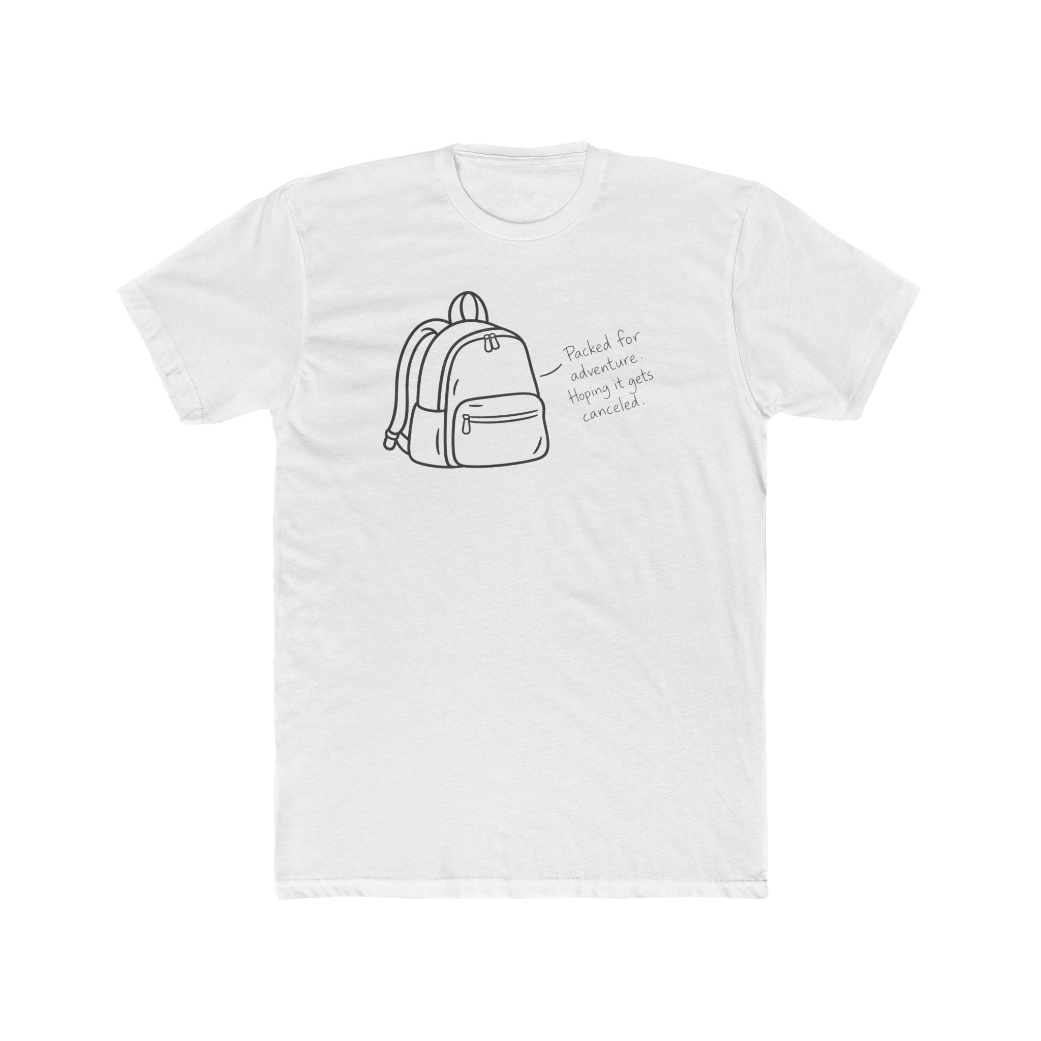 Men's Cotton Crew Tee - Objectively Speaking collection - Backpack, canceled adventured