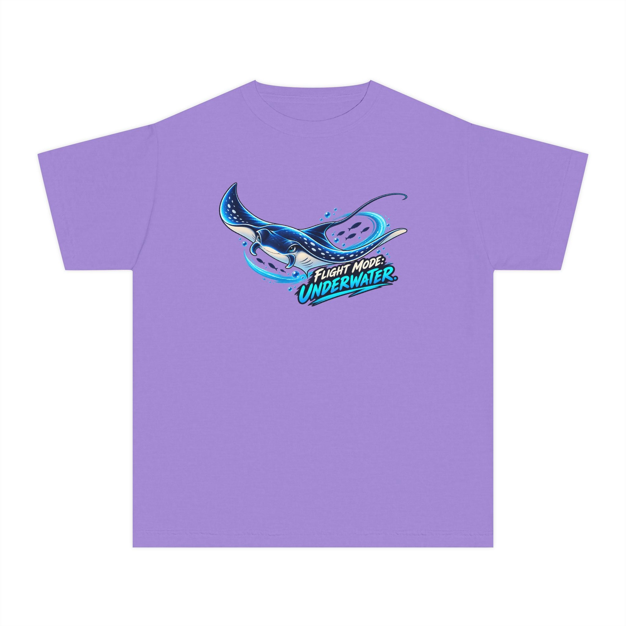 Youth Midweight Cotton Tee - Manta Ray