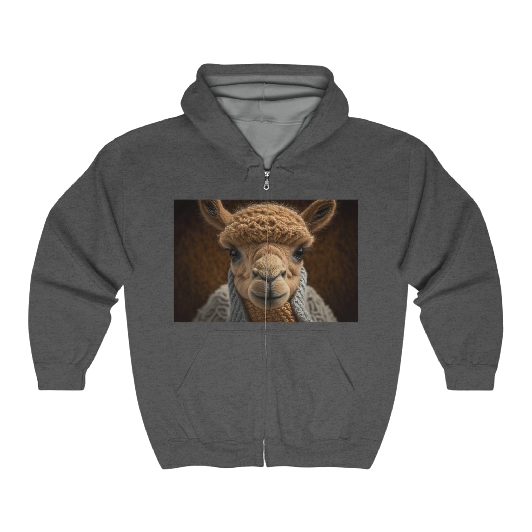 Unisex Heavy Blend™ Full Zip Hooded Sweatshirt - Baby Animals - Camel