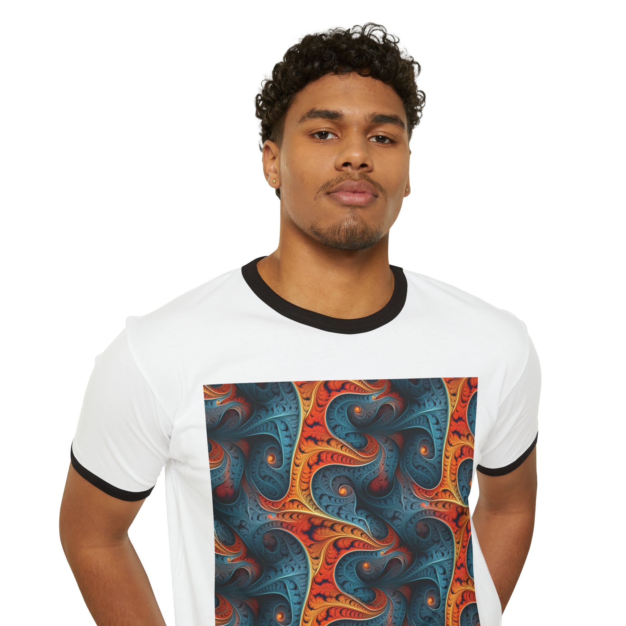Unisex Cotton Ringer T-Shirt - Abstract Designs 01