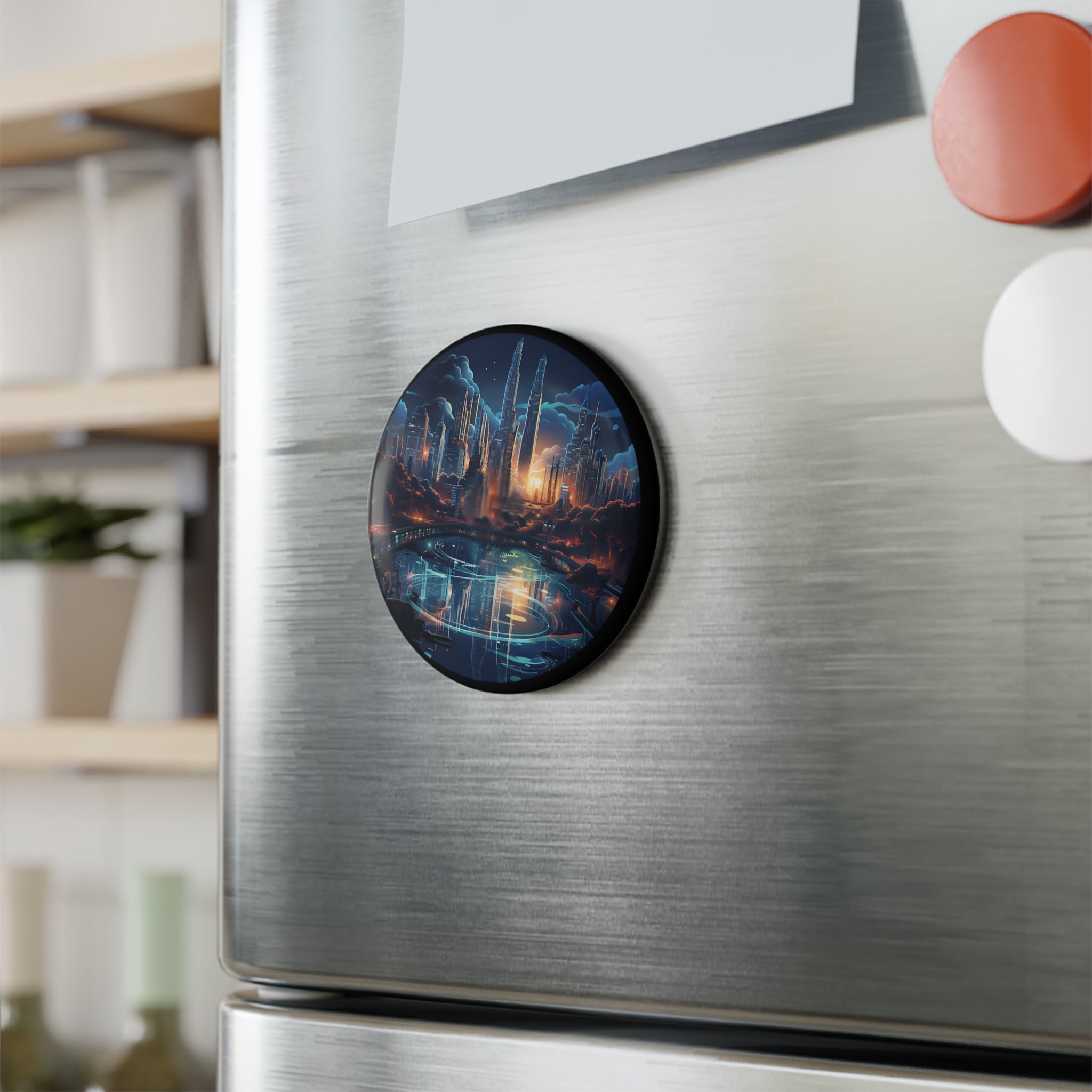 Button Magnet, Round (1 & 10 pcs) - Isometric City Designs 26