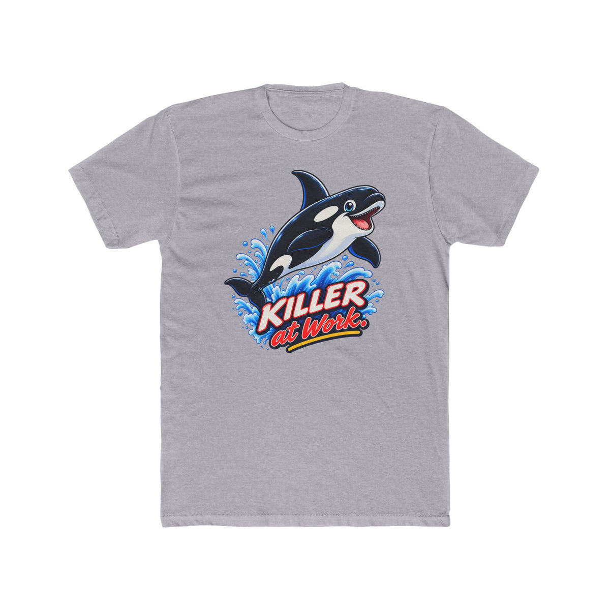 Killer Whale (Orca) at Work, a Science design, on a men's cotton crew tee