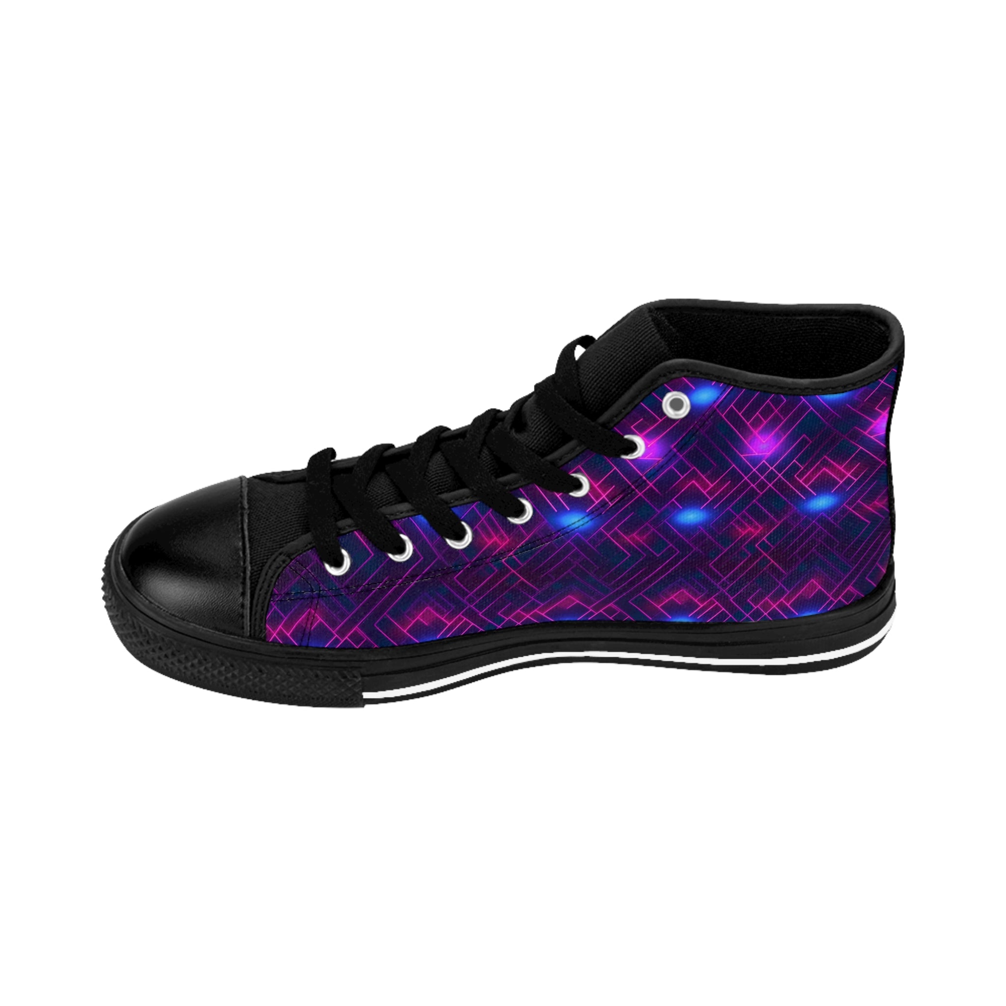 Men's Classic Sneakers (AOP) - Seamless Vibrant Synthwave Designs 02