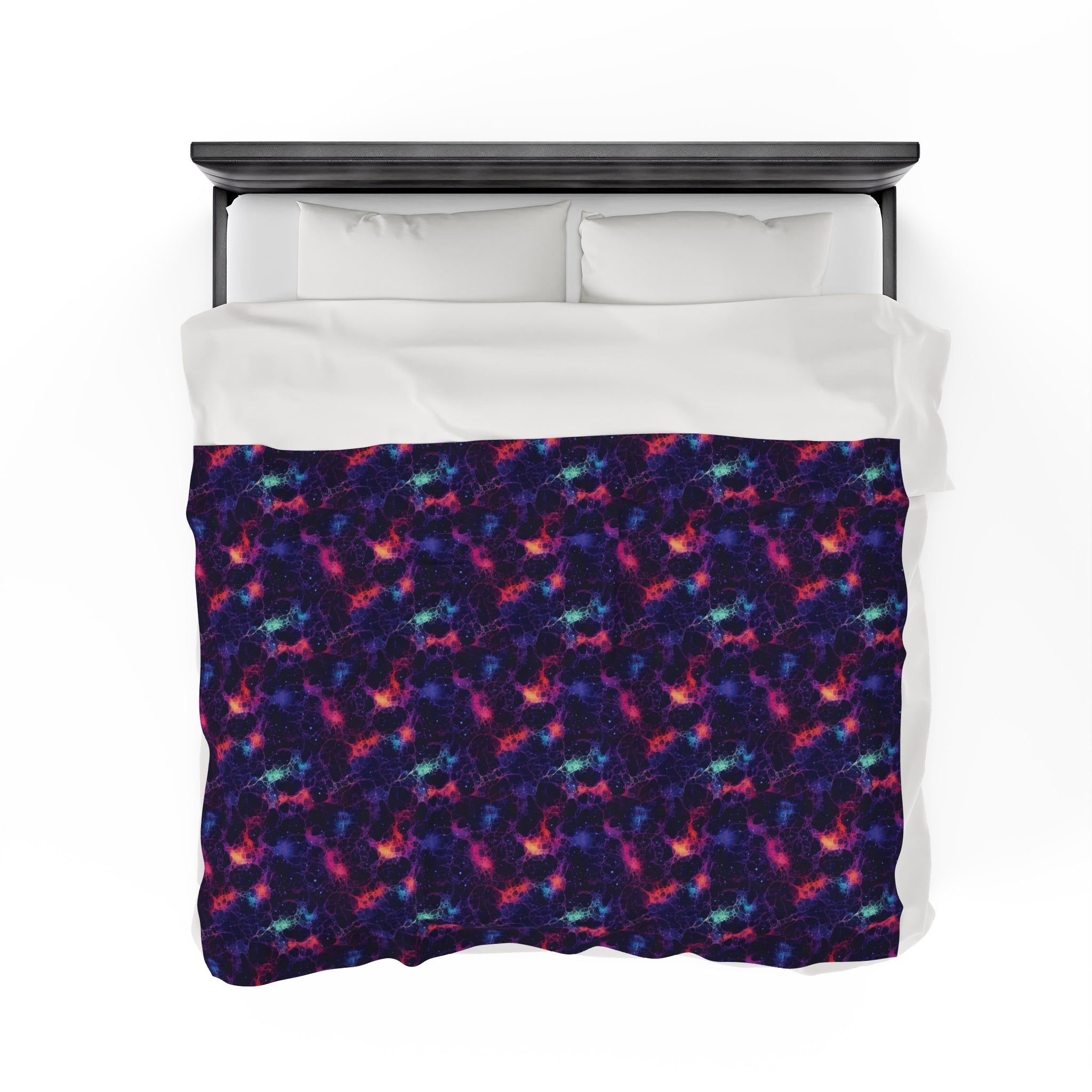 Velveteen Plush Blanket (AOP) - Fantasy Galaxies 08