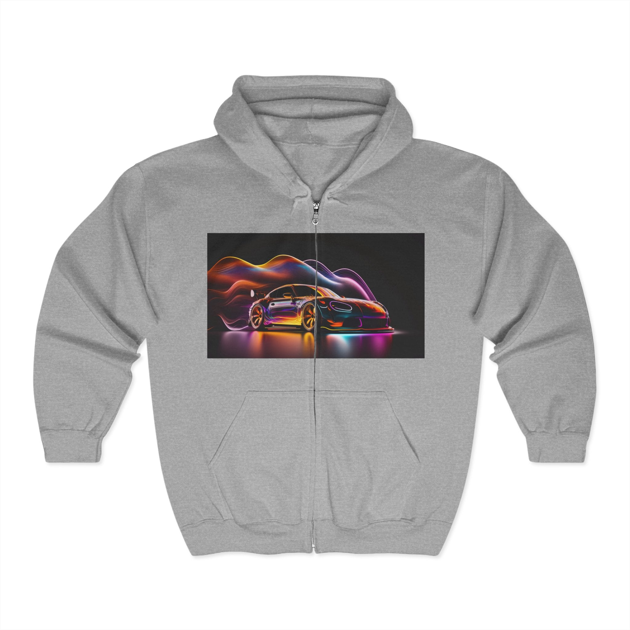 Unisex Heavy Blend™ Full Zip Hooded Sweatshirt - Neon Car 11