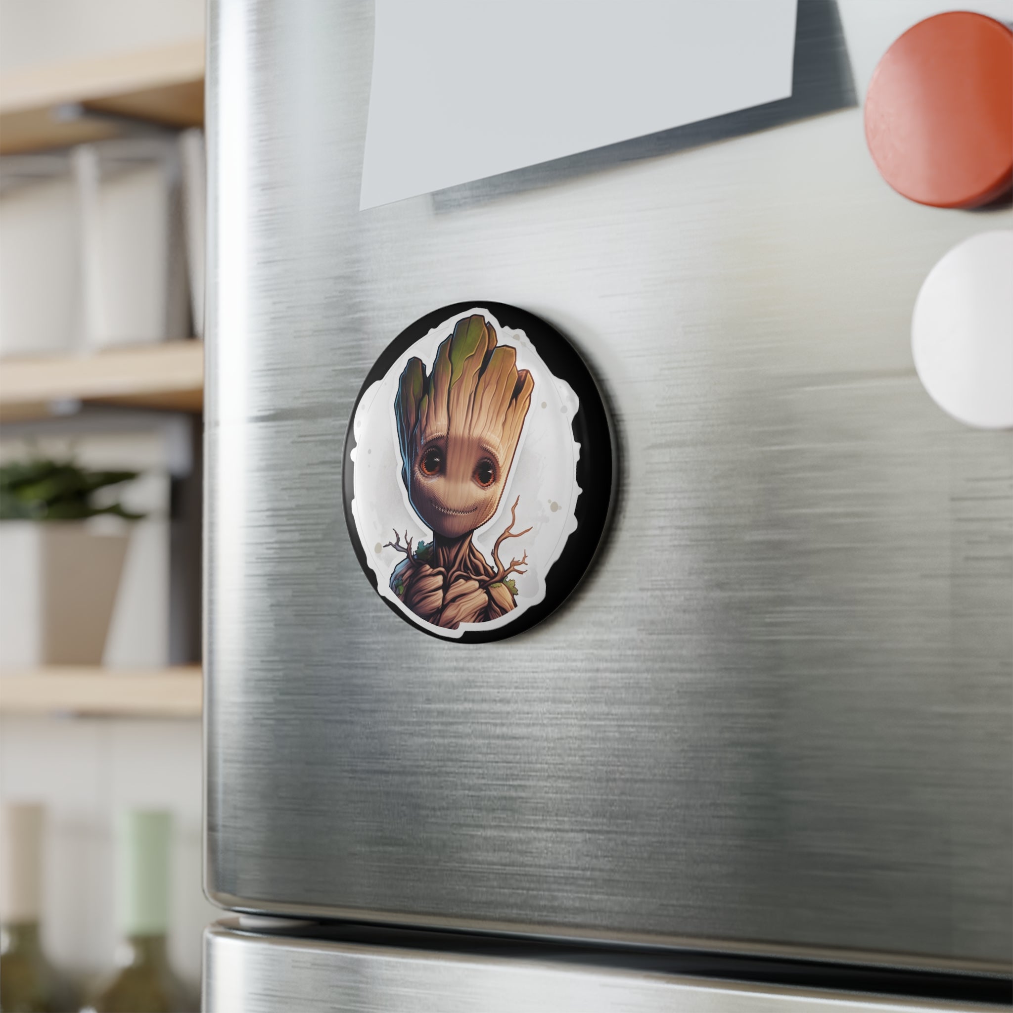Button Magnet, Round (1 & 10 pcs) - Baby Groot 03