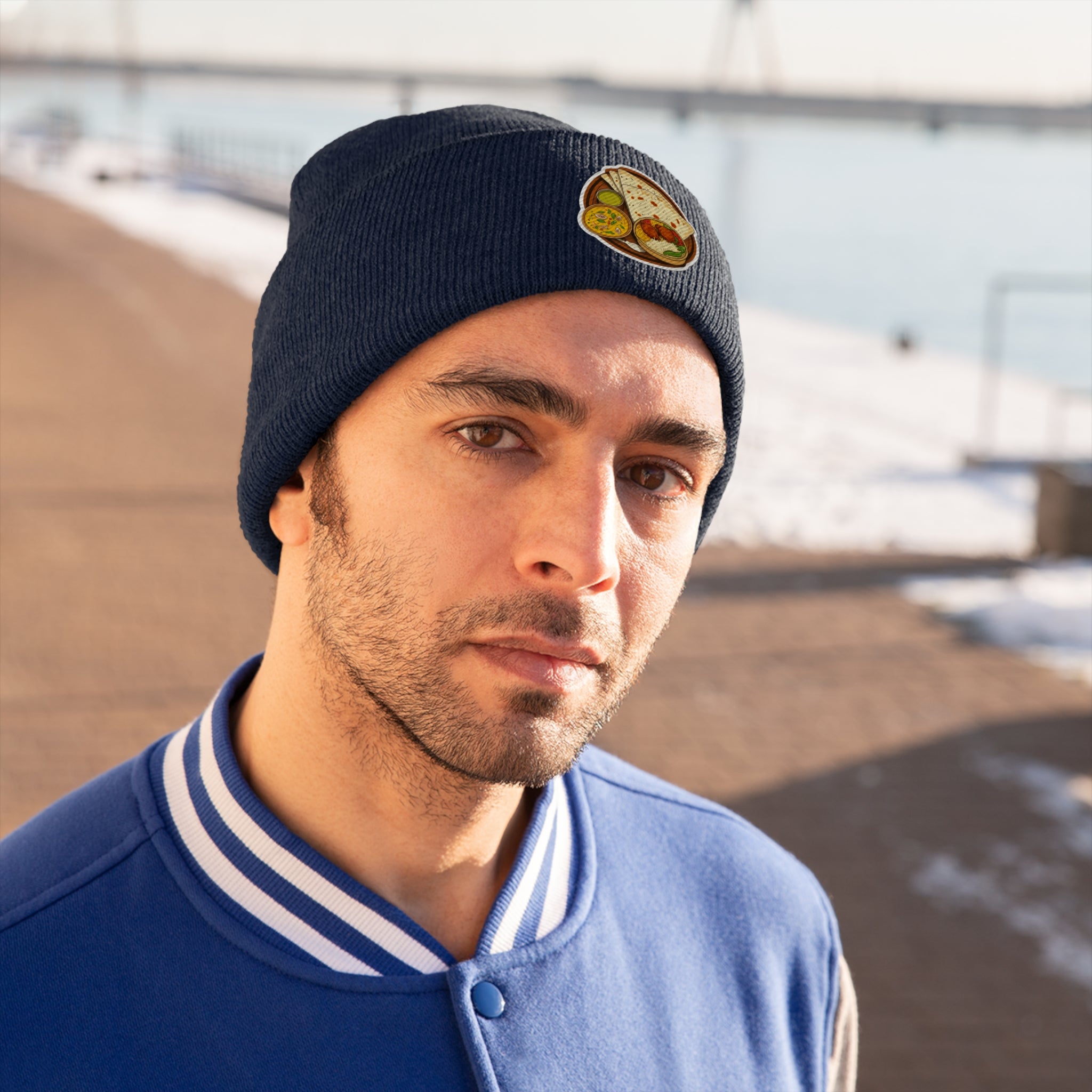 Knit Beanie - Naan & Curry Pop Art
