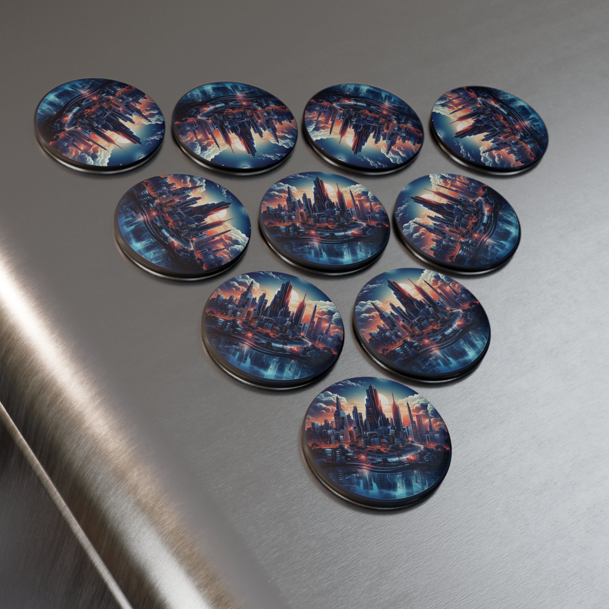 Button Magnet, Round (1 & 10 pcs) - Isometric City Designs 31