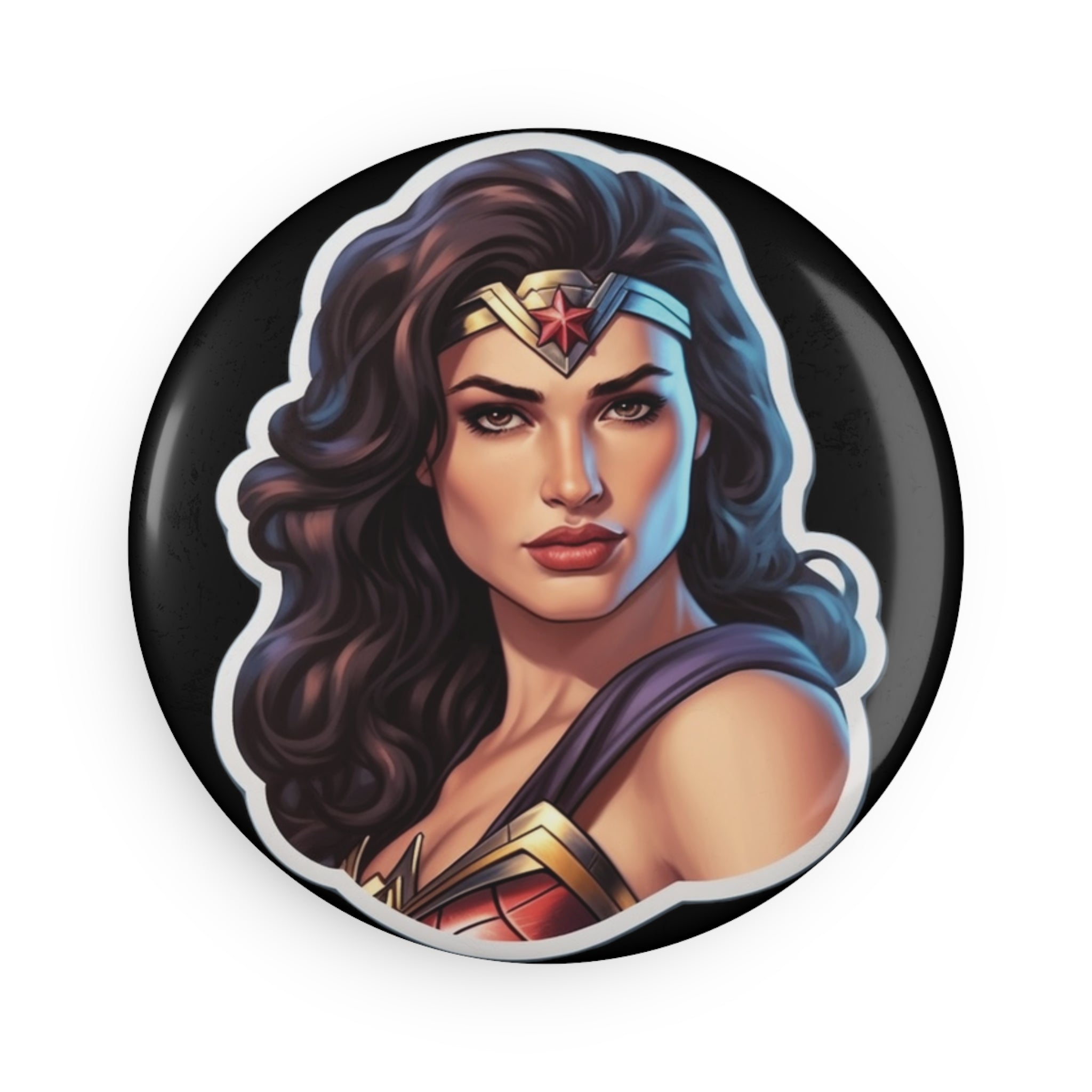 Button Magnet, Round (1 & 10 pcs) - Wonder Woman