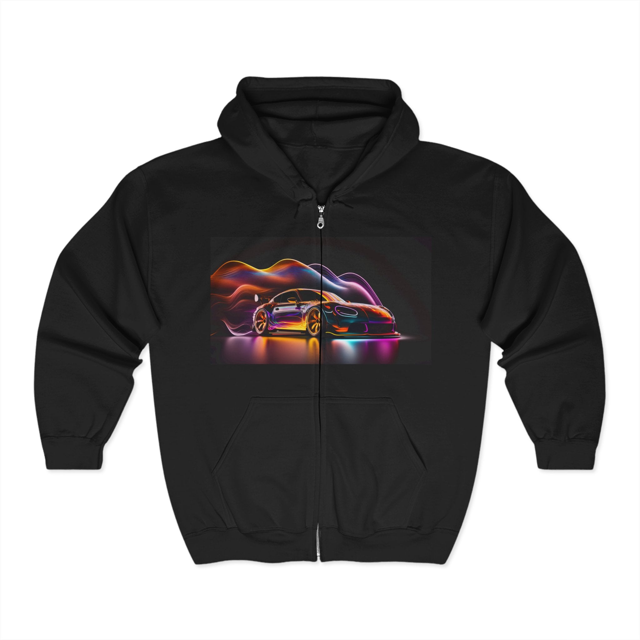 Unisex Heavy Blend™ Full Zip Hooded Sweatshirt - Neon Car 11