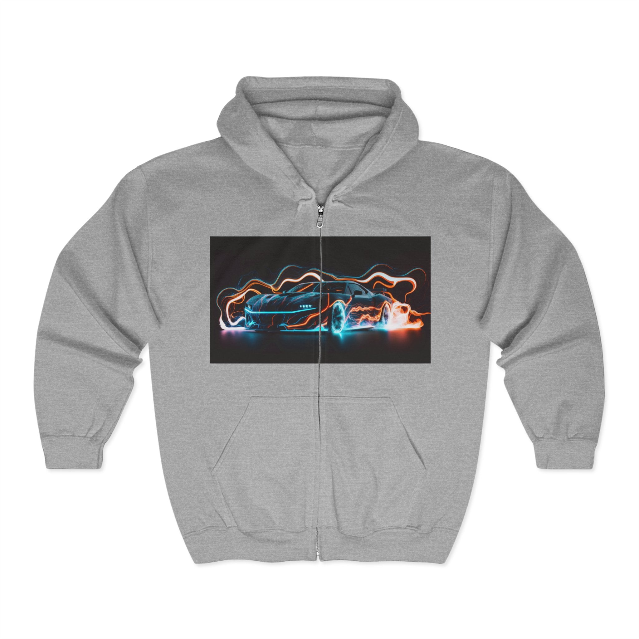 Unisex Heavy Blend™ Full Zip Hooded Sweatshirt - Neon Car 14