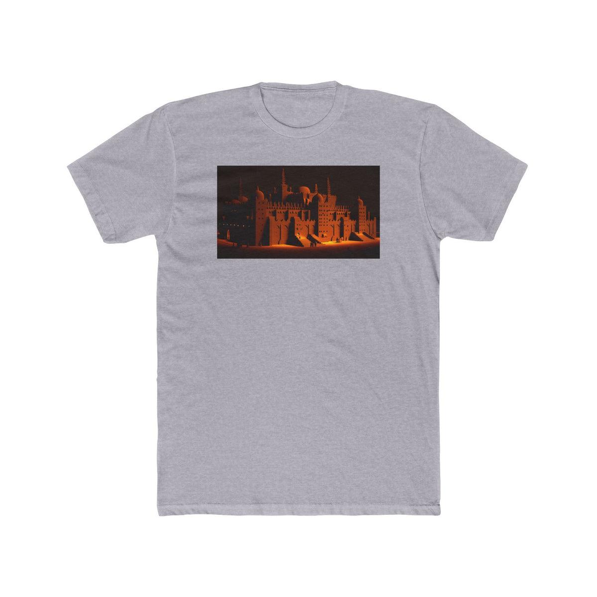 Djenné Great Mosque, a Elsewhere design, on a men's cotton crew tee