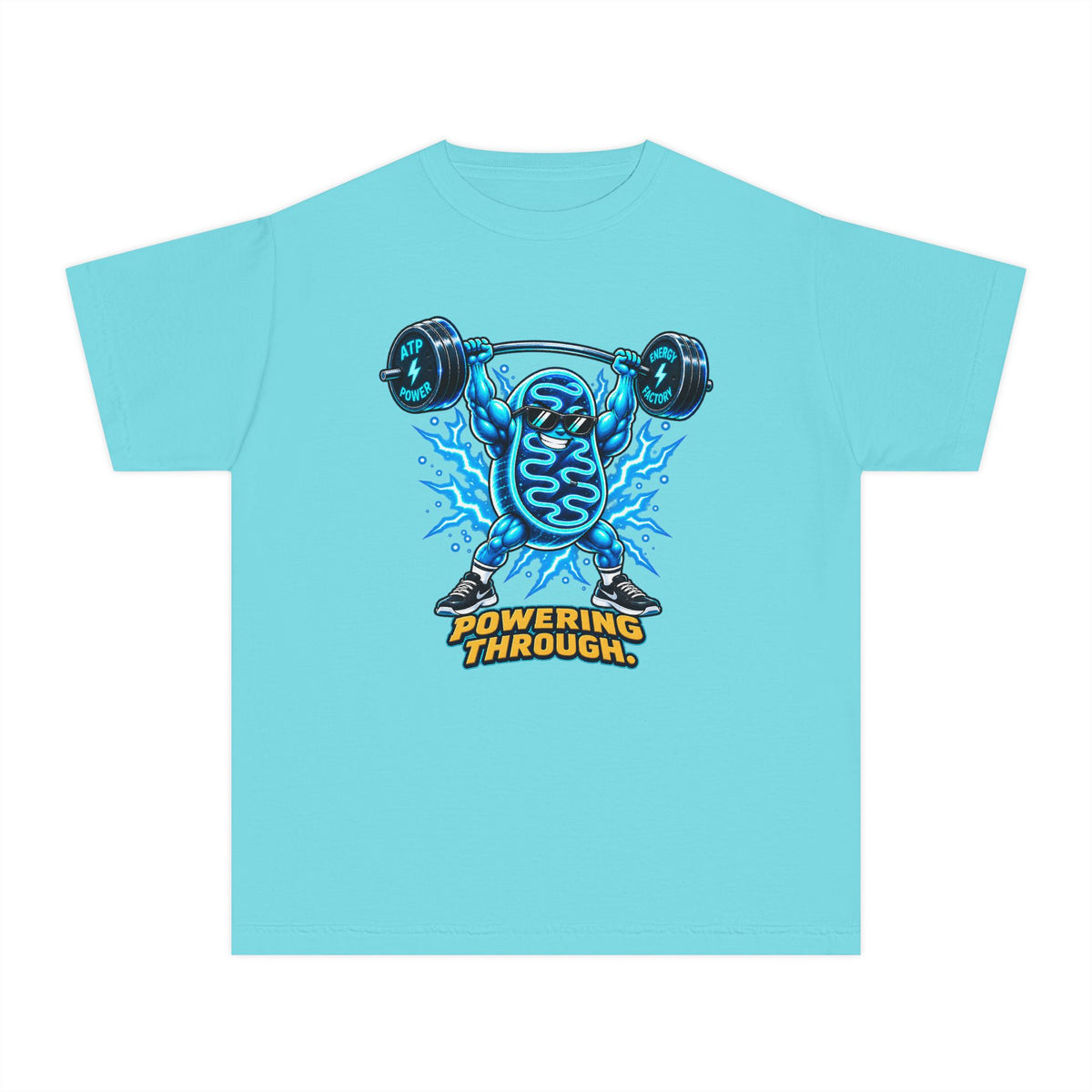 Mitochondria Powerhouse, a Science design, on a youth midweight cotton tee