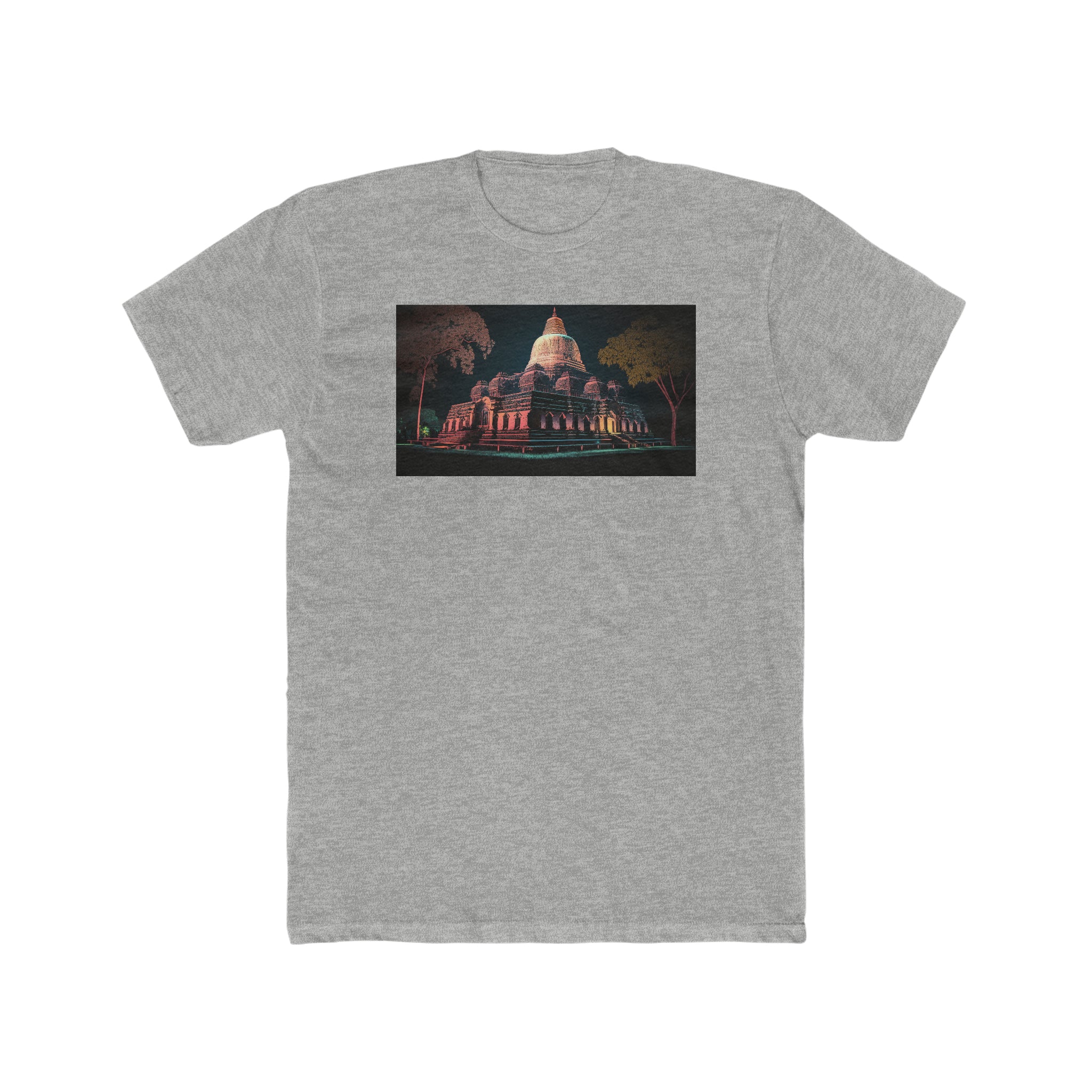 Men's Cotton Crew Tee - Fantasy Art - Ruwanwelisaya Stupa