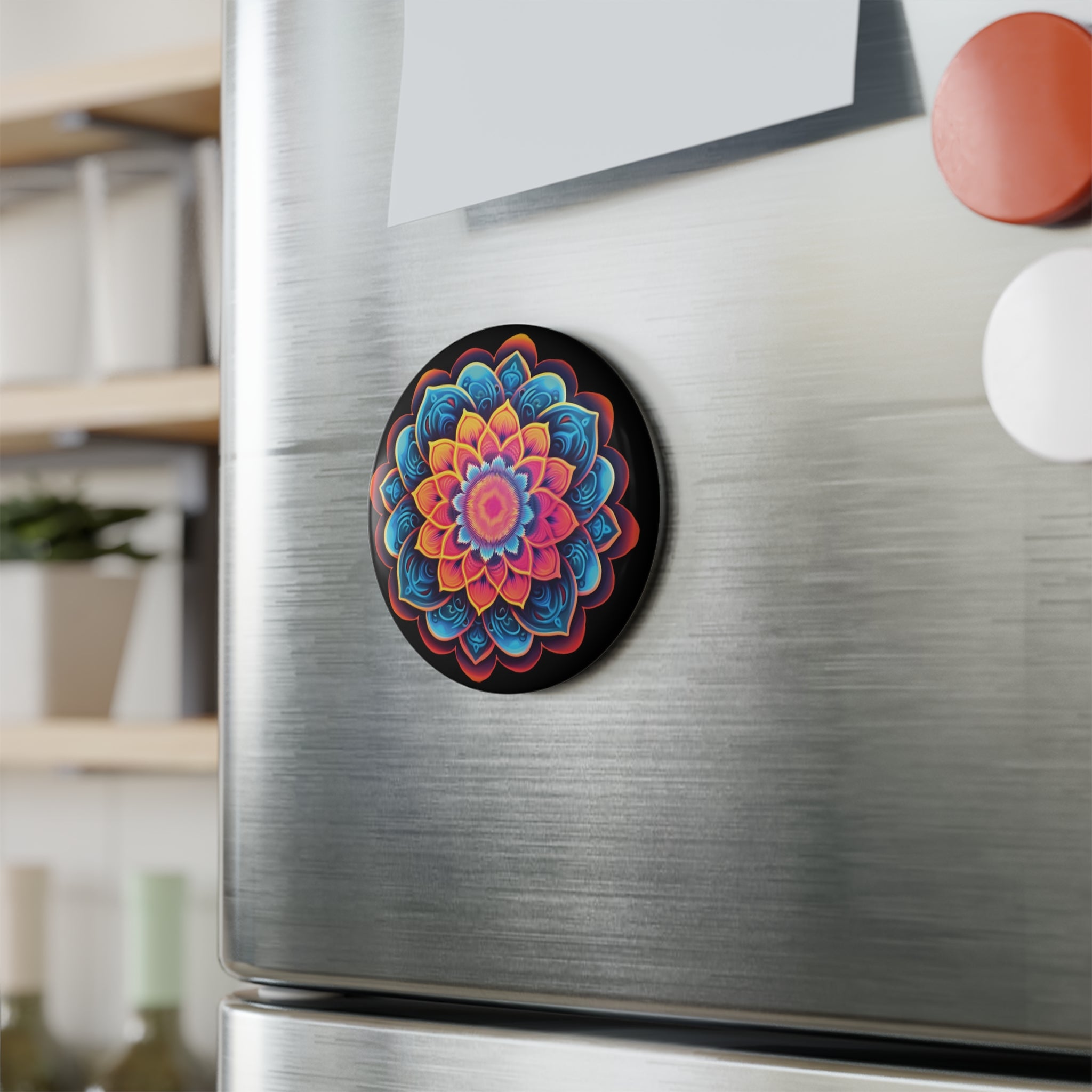 Button Magnet, Round (1 & 10 pcs) - Mandalas 29