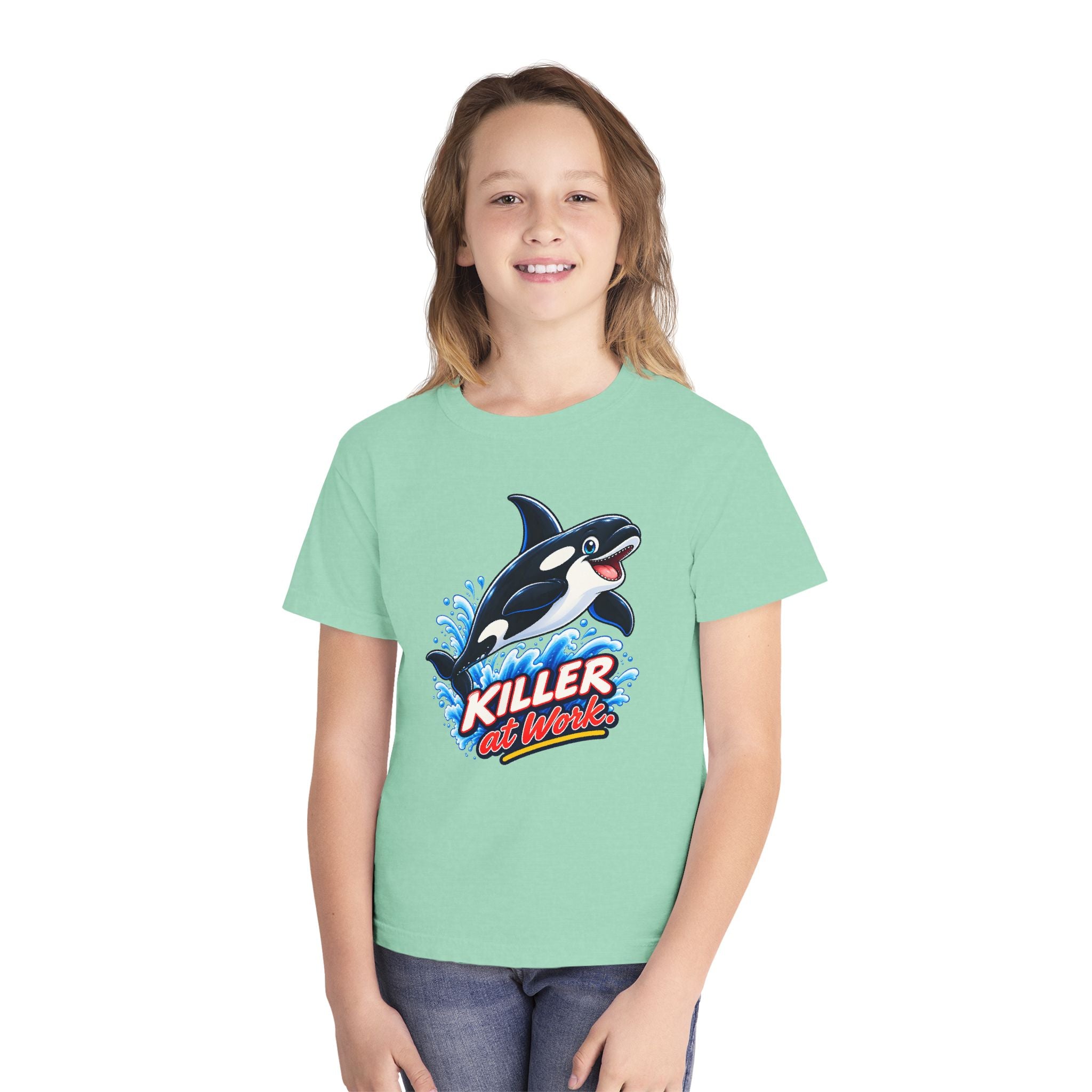 Youth Midweight Cotton Tee - Orca at Work