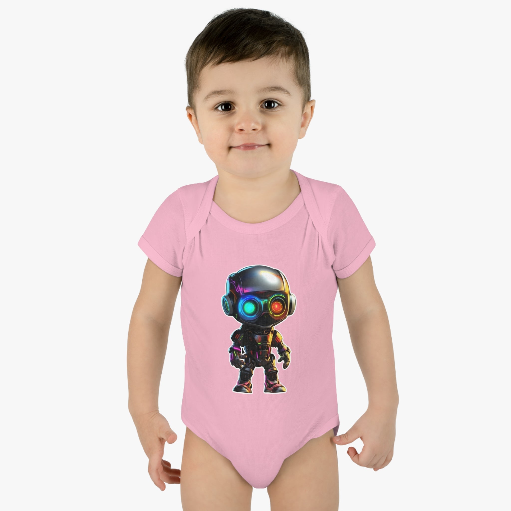 Infant Baby Rib Bodysuit - Byte, Robot Pop Art 06