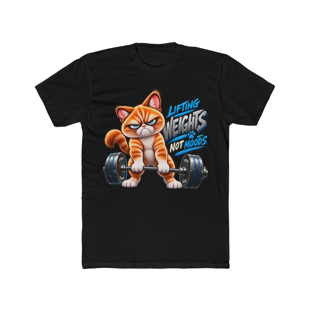 Lifting Weights, not Moods - Mildly Feral - Men's Cotton Crew Tee