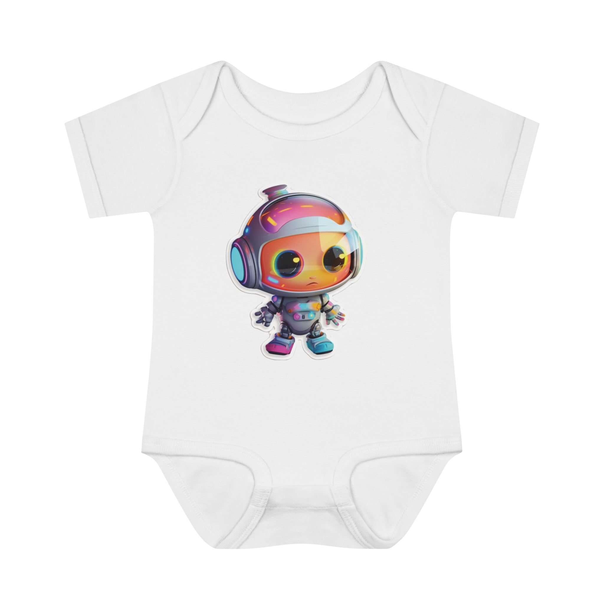 Infant Baby Rib Bodysuit - Botty, Robot Pop Art 03