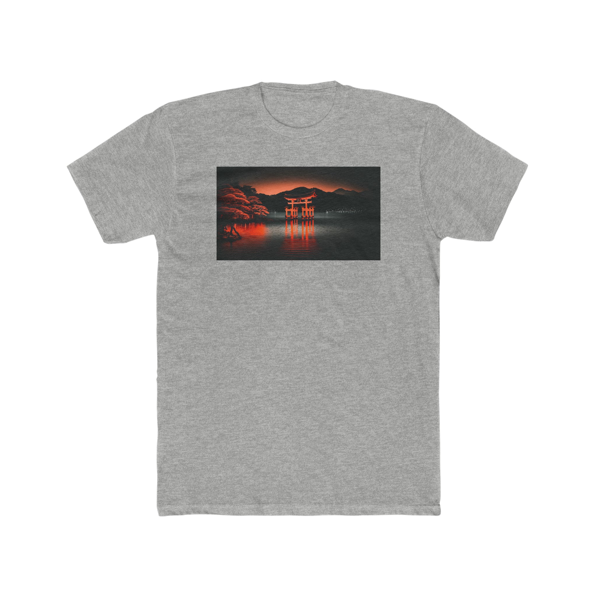 Men's Cotton Crew Tee - Fantasy Art - Itsukushima Shrine