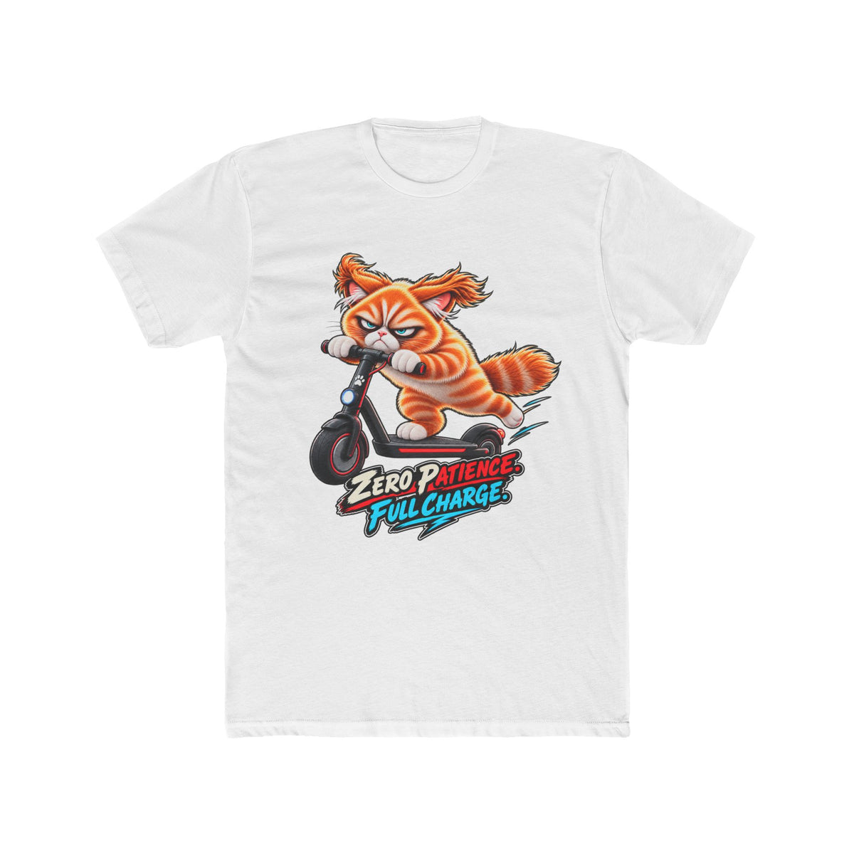 Zero Patience, Full Charge - Mildly Feral - Men's Cotton Crew Tee