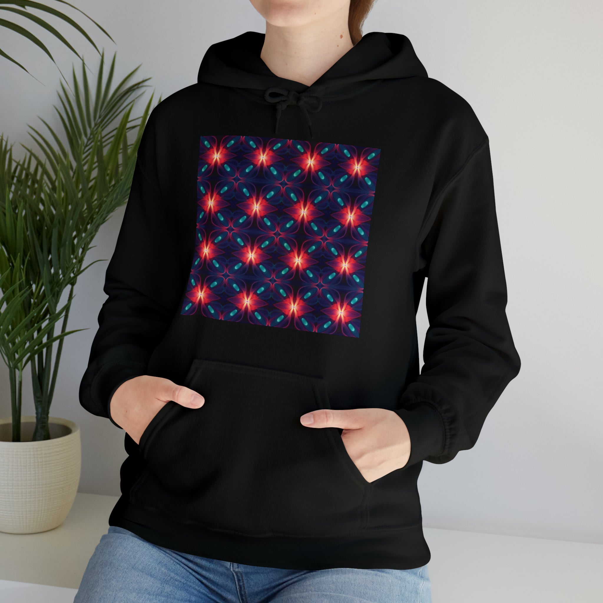 Unisex Heavy Blend™ Hooded Sweatshirt - Abstract Neon Designs 04