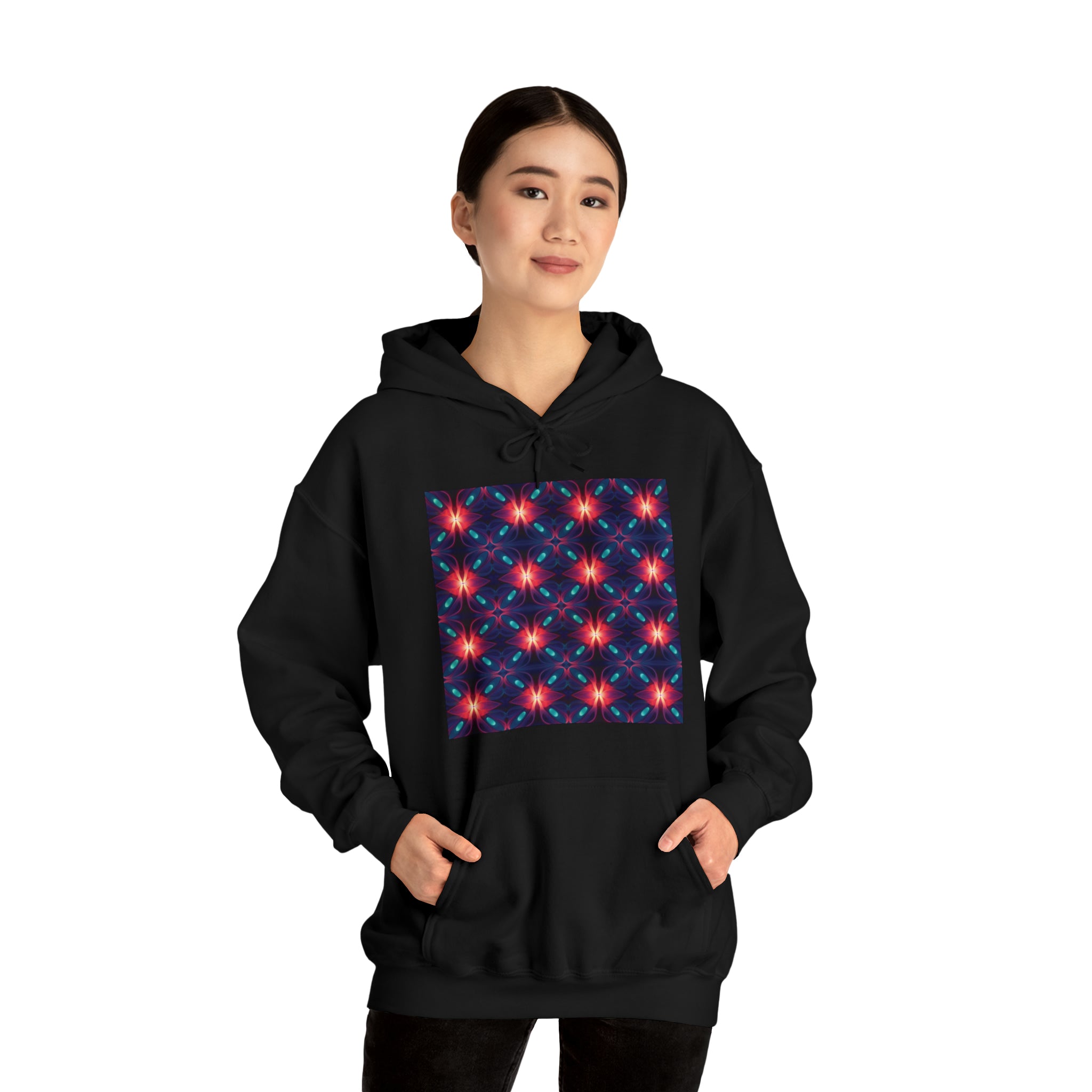 Unisex Heavy Blend™ Hooded Sweatshirt - Abstract Neon Designs 04