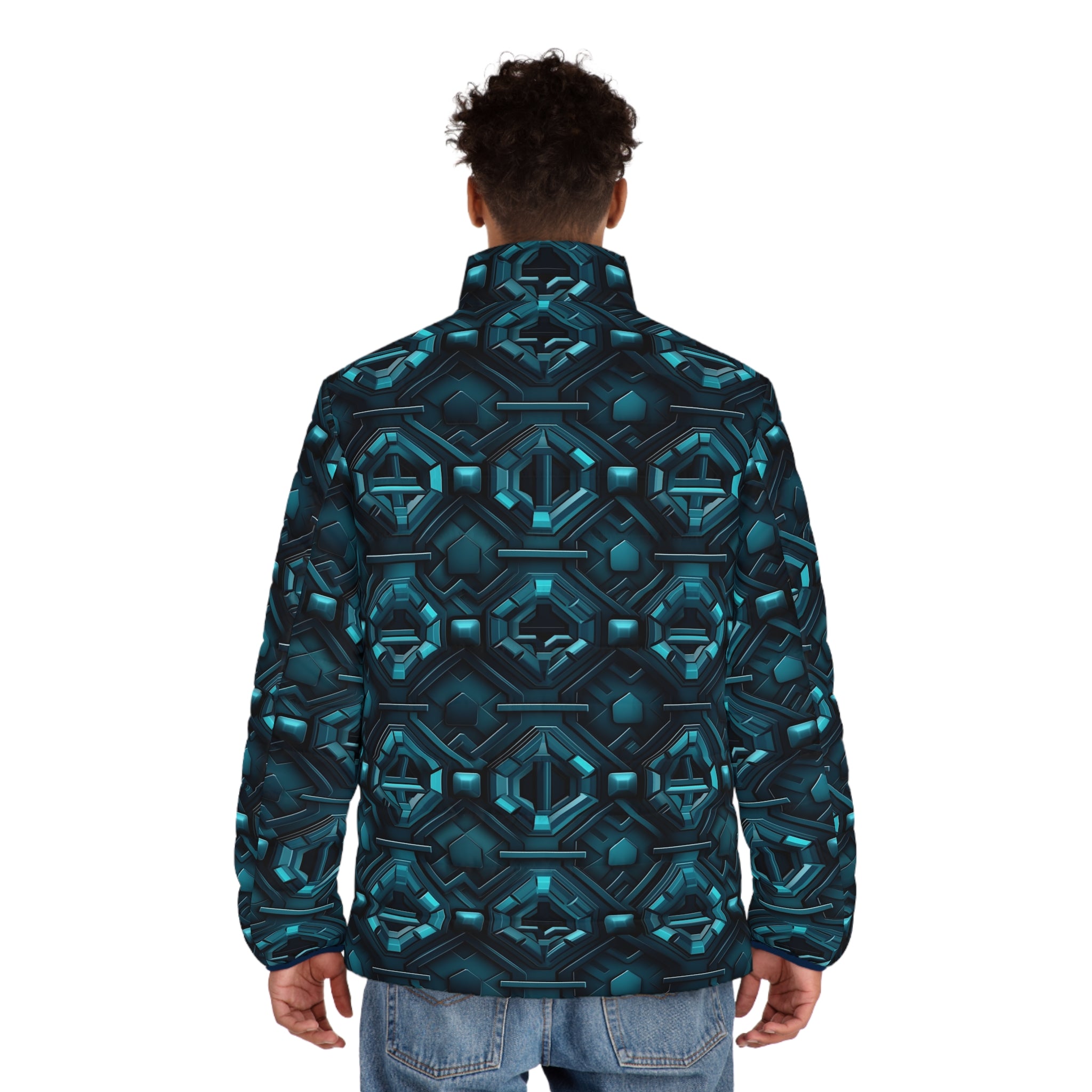 Men's Puffer Jacket (AOP) - Abstract Designs 11