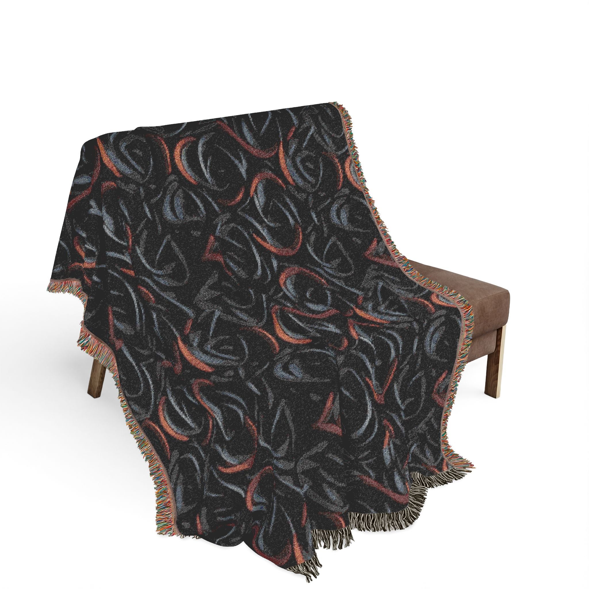 Woven Throw Blanket — Reversible Cozy Check Pattern for Living Room & Cabin - Design 04