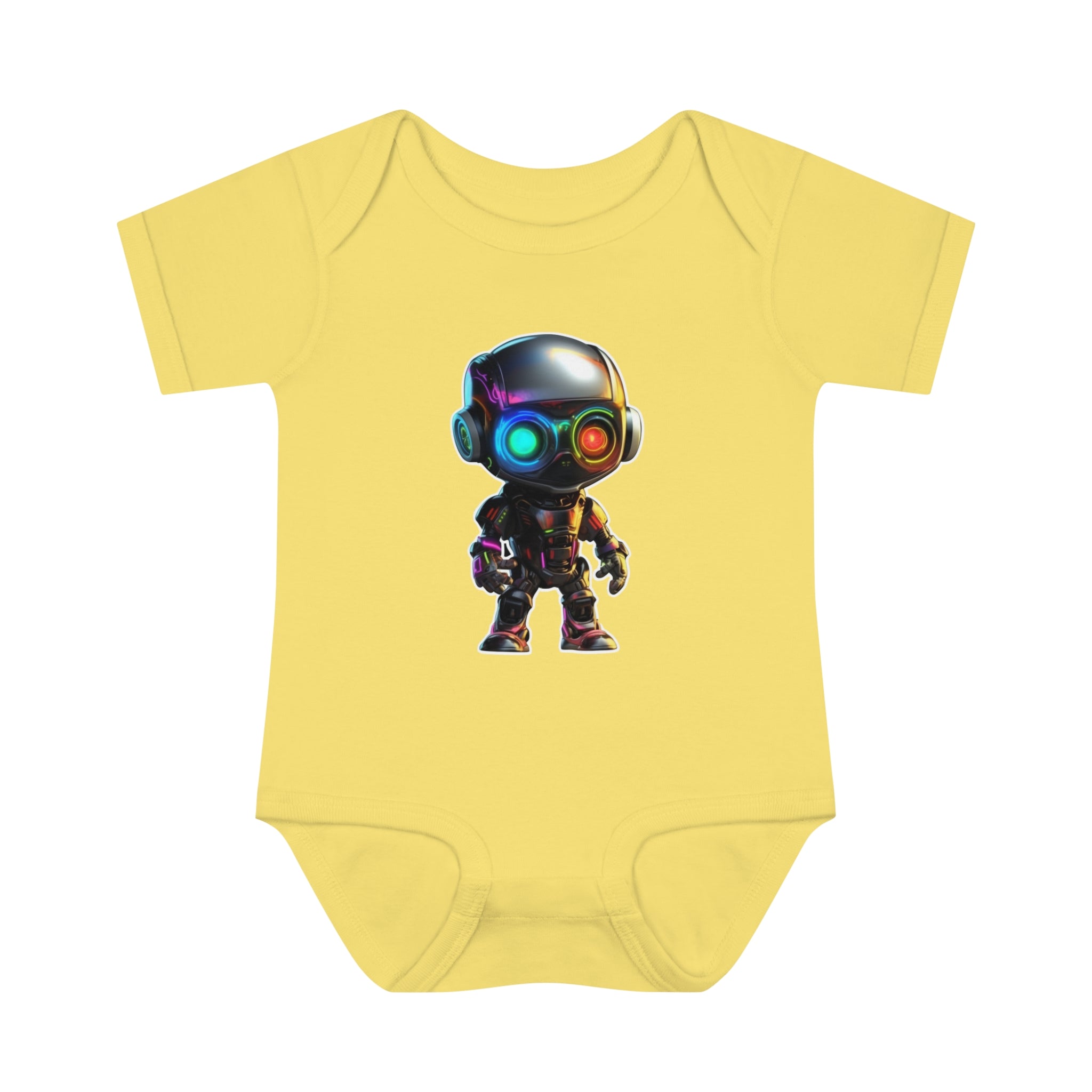 Infant Baby Rib Bodysuit - Byte, Robot Pop Art 06