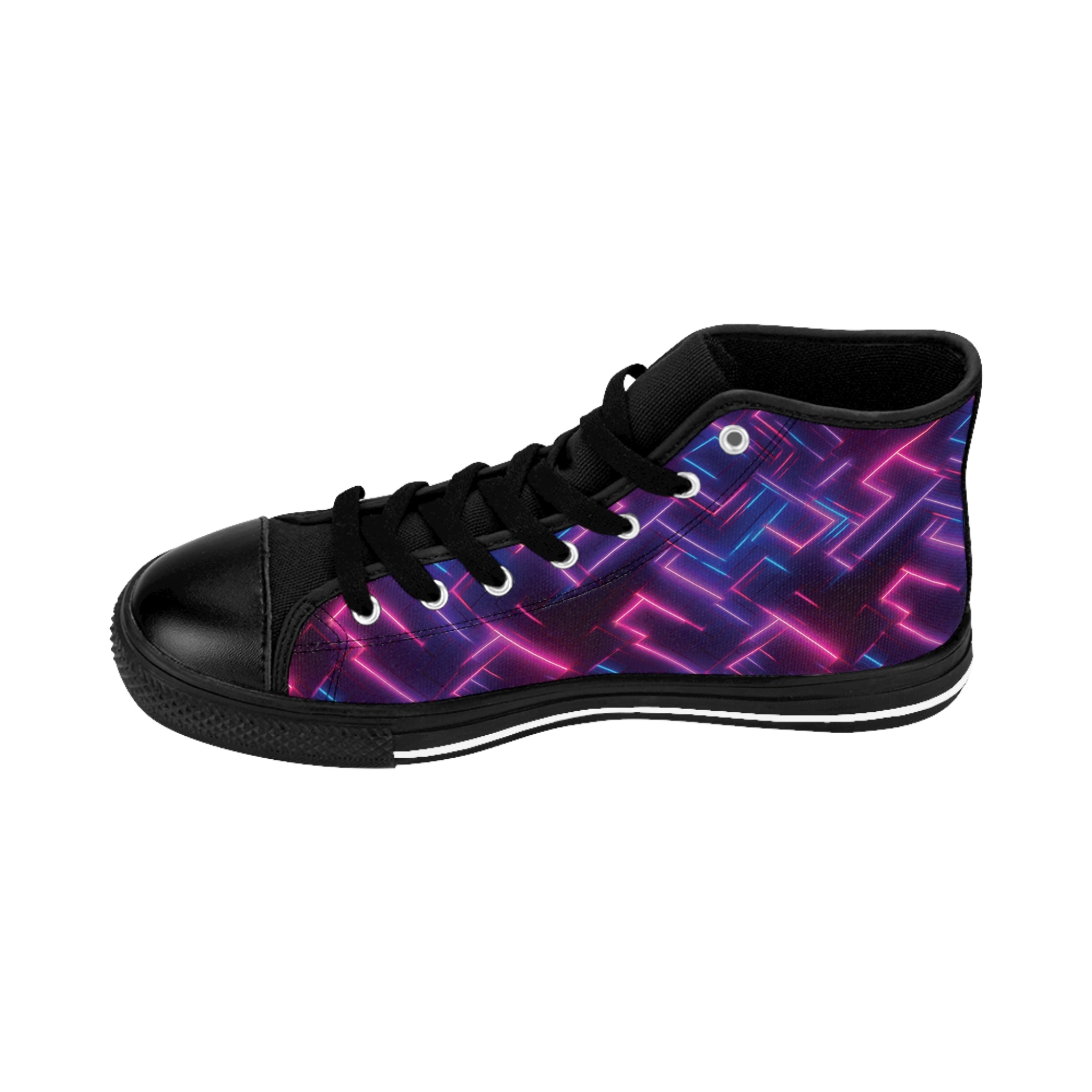 Men's Classic Sneakers (AOP) - Seamless Vibrant Synthwave Designs 05