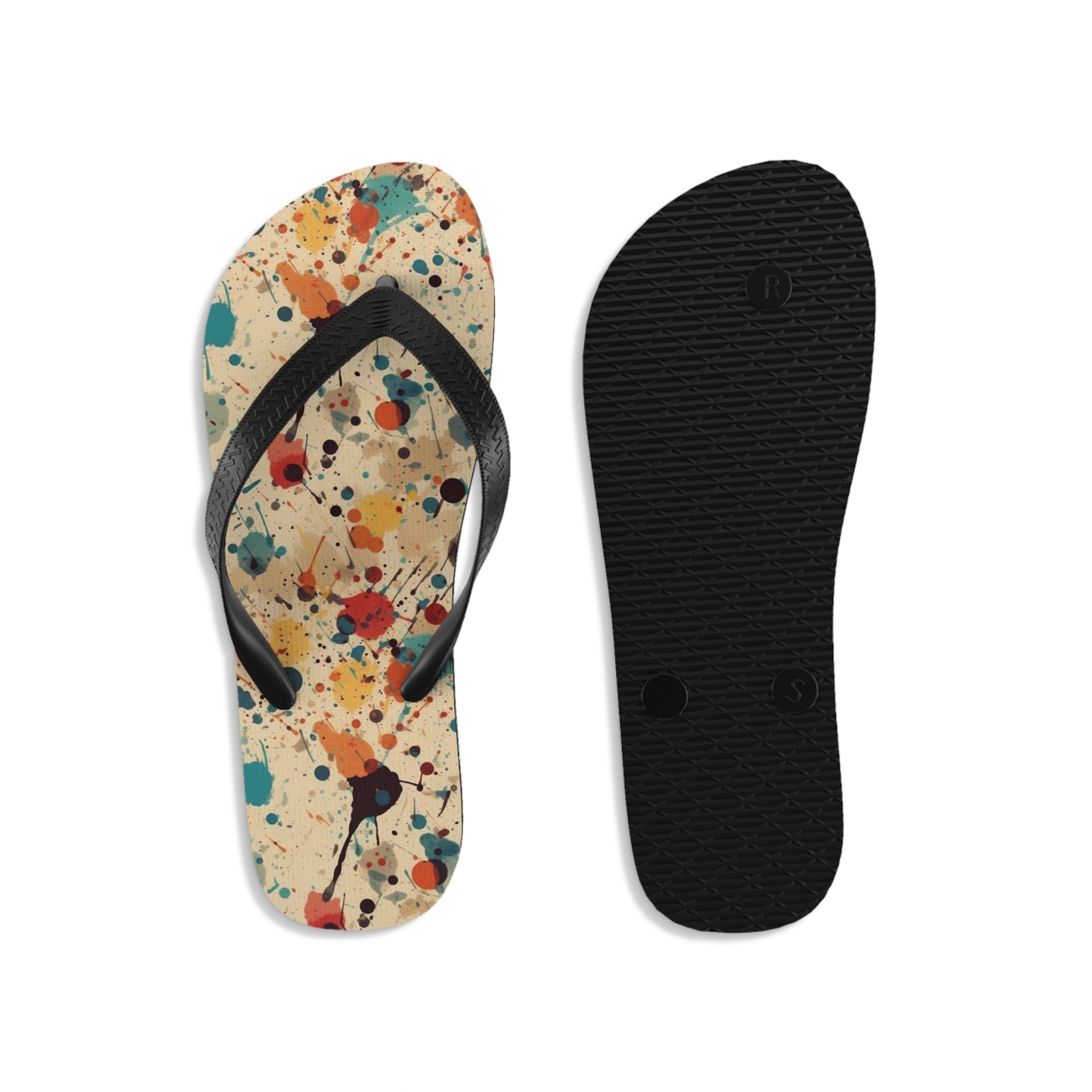 Unisex Flip-Flops (AOP) - Seamless Color Splatter Designs 09