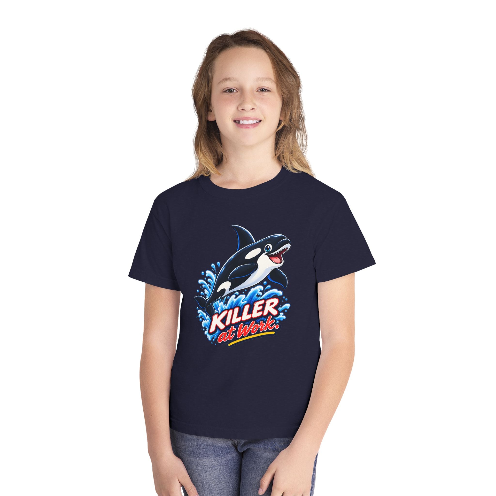 Youth Midweight Cotton Tee - Orca at Work