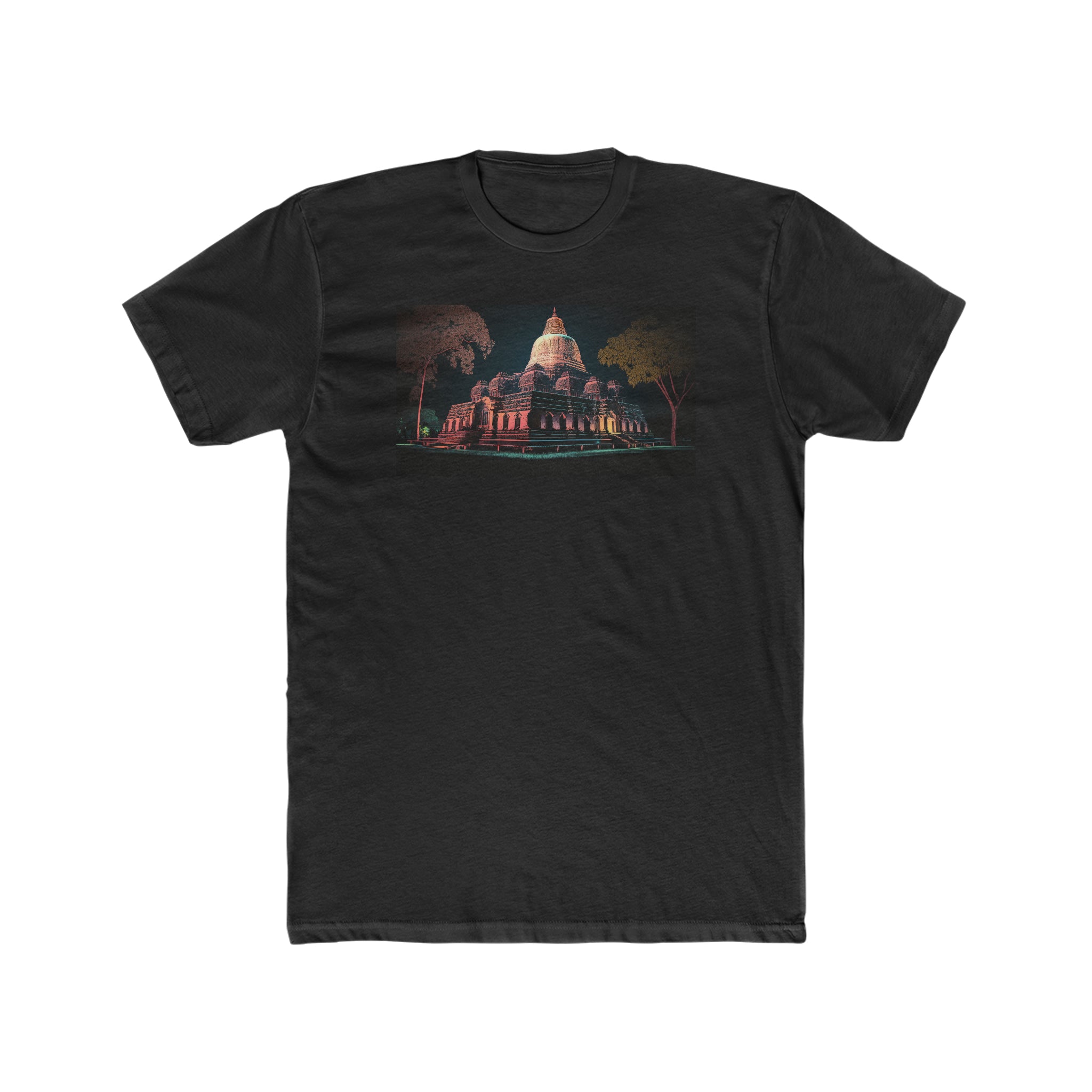 Men's Cotton Crew Tee - Fantasy Art - Ruwanwelisaya Stupa