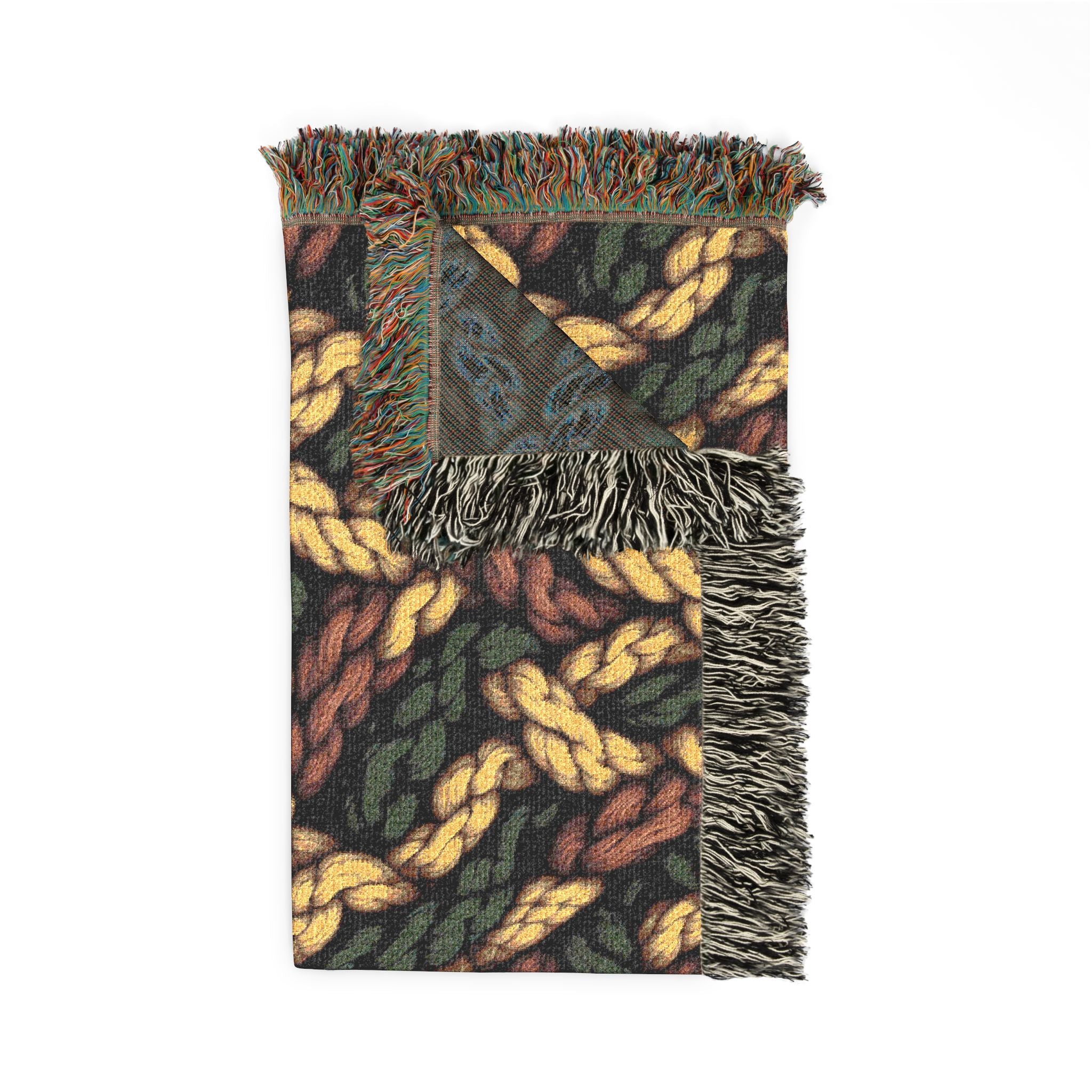 Woven Throw Blanket — Reversible Cozy Check Pattern for Living Room & Cabin - Design 08