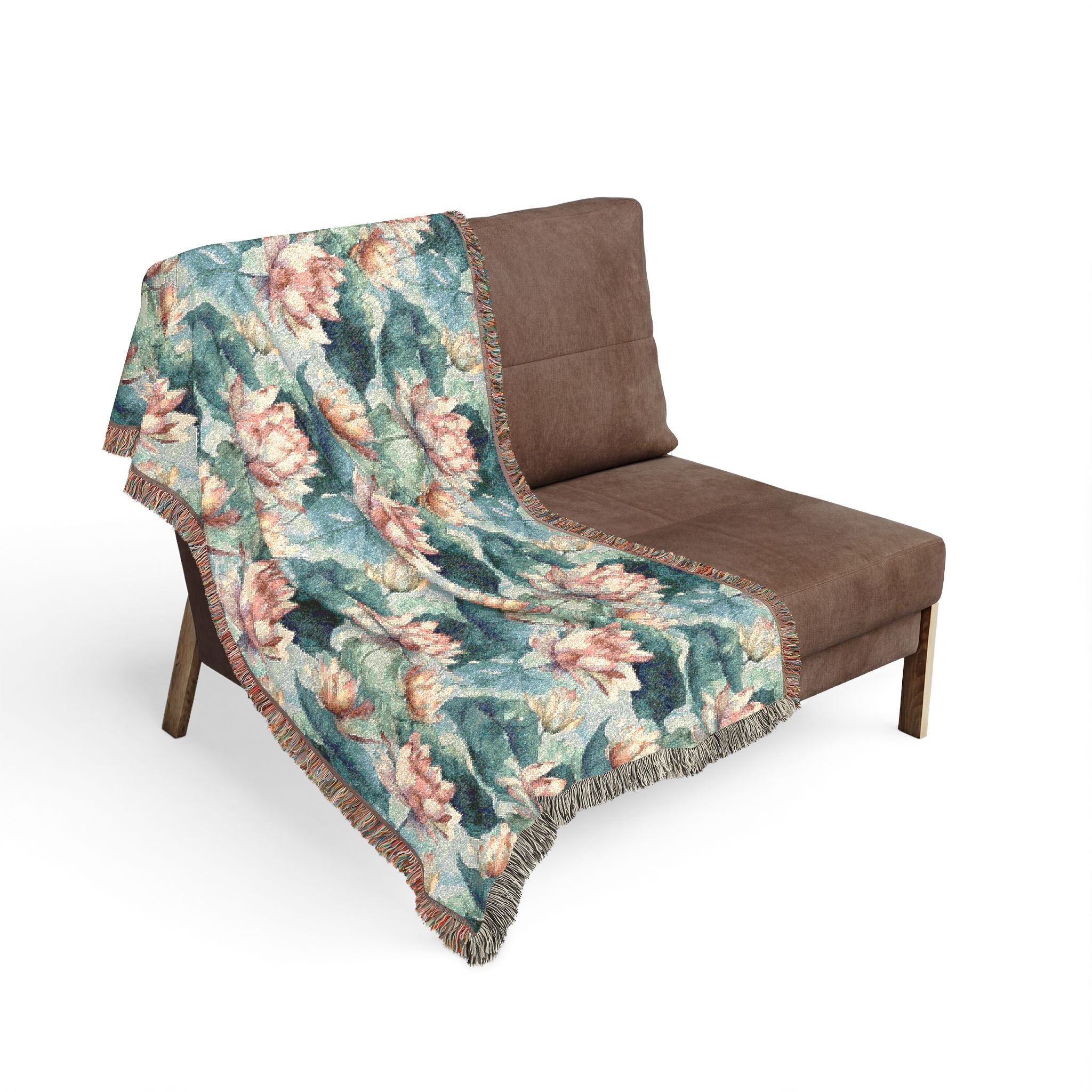 Woven Throw Blanket — Reversible Cozy Check Pattern for Living Room & Cabin - Design 09