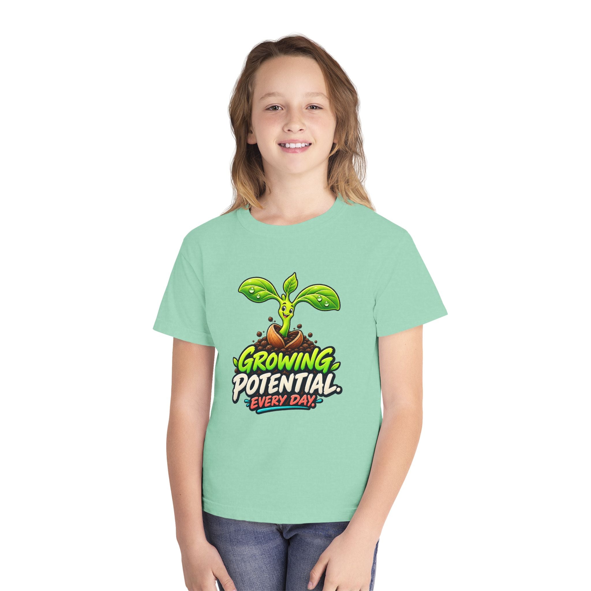 Youth Midweight Cotton Tee - Growing Seedling