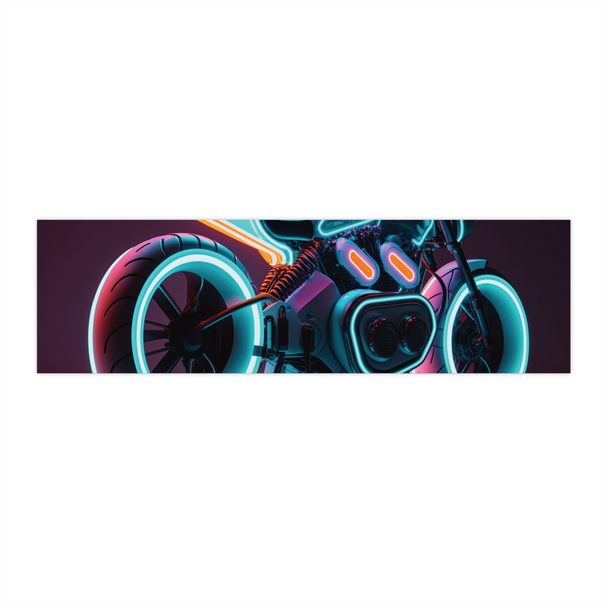 Bumper Stickers - Neon Motorcycle Design 09