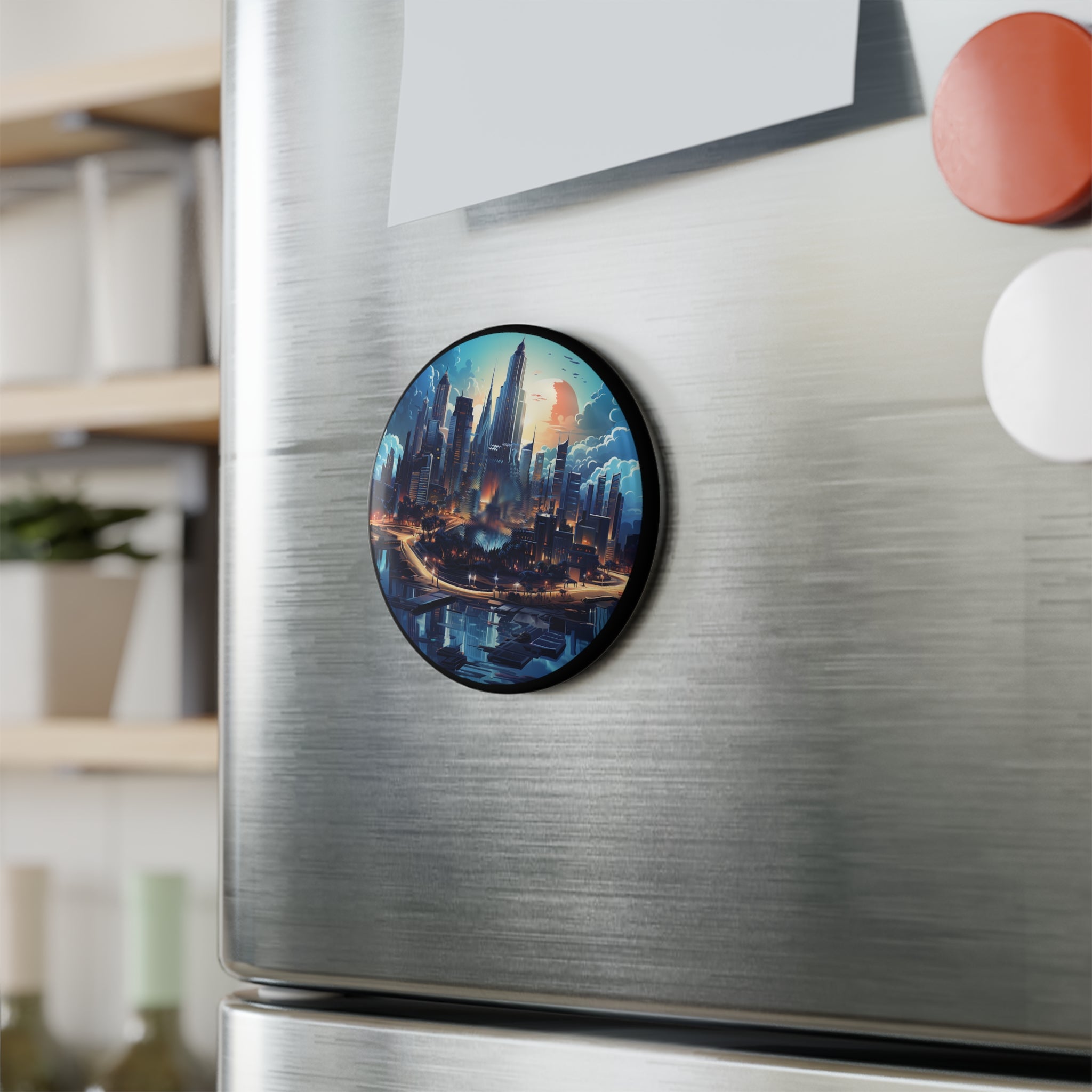 Button Magnet, Round (1 & 10 pcs) - Isometric City Designs 27
