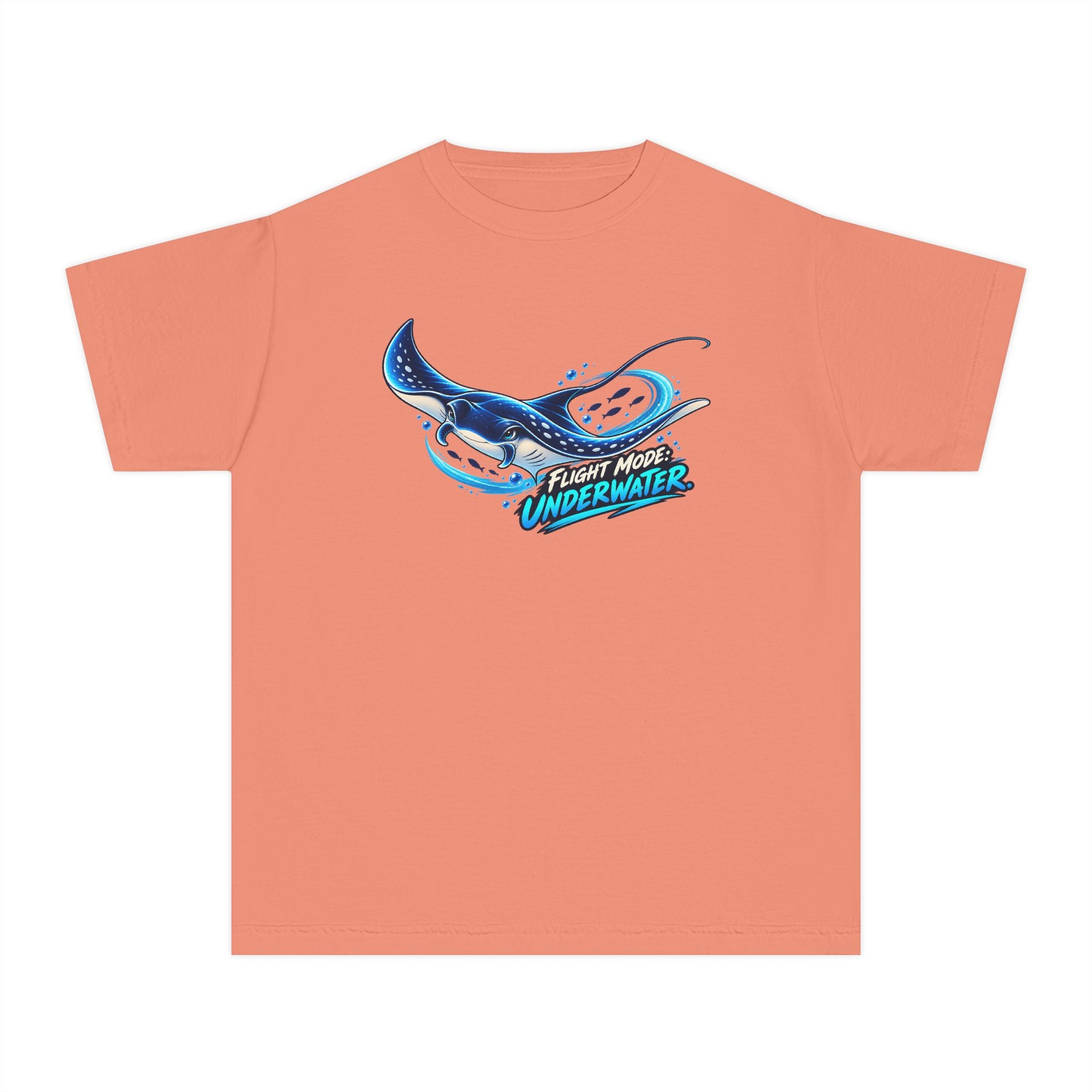 Youth Midweight Cotton Tee - Manta Ray
