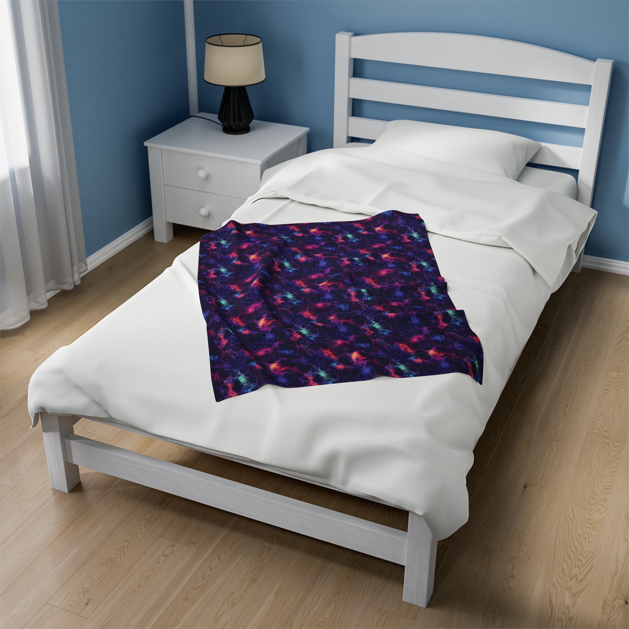 Velveteen Plush Blanket (AOP) - Fantasy Galaxies 08