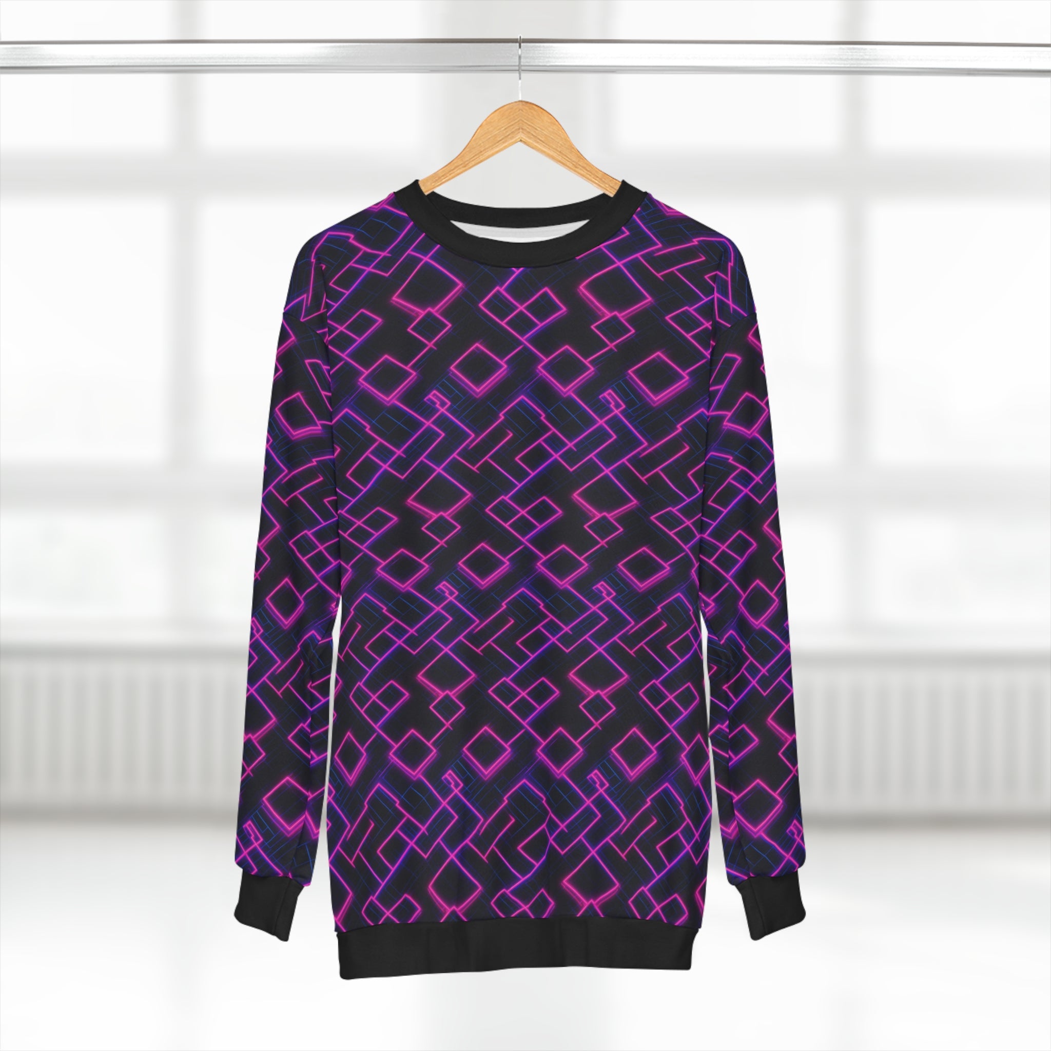 Unisex Sweatshirt (AOP) - Seamless Synthwave Designs 04