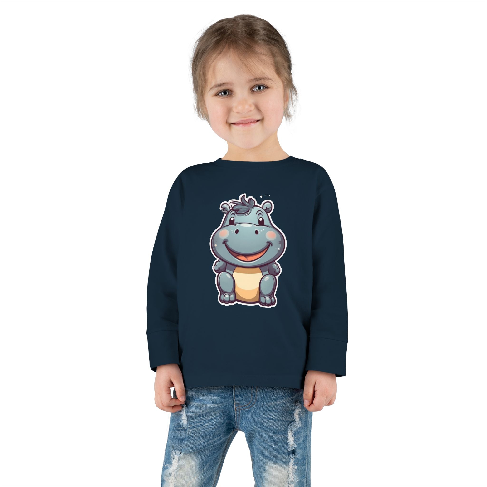 Toddler Long Sleeve Tee - Hippopotamus Calf