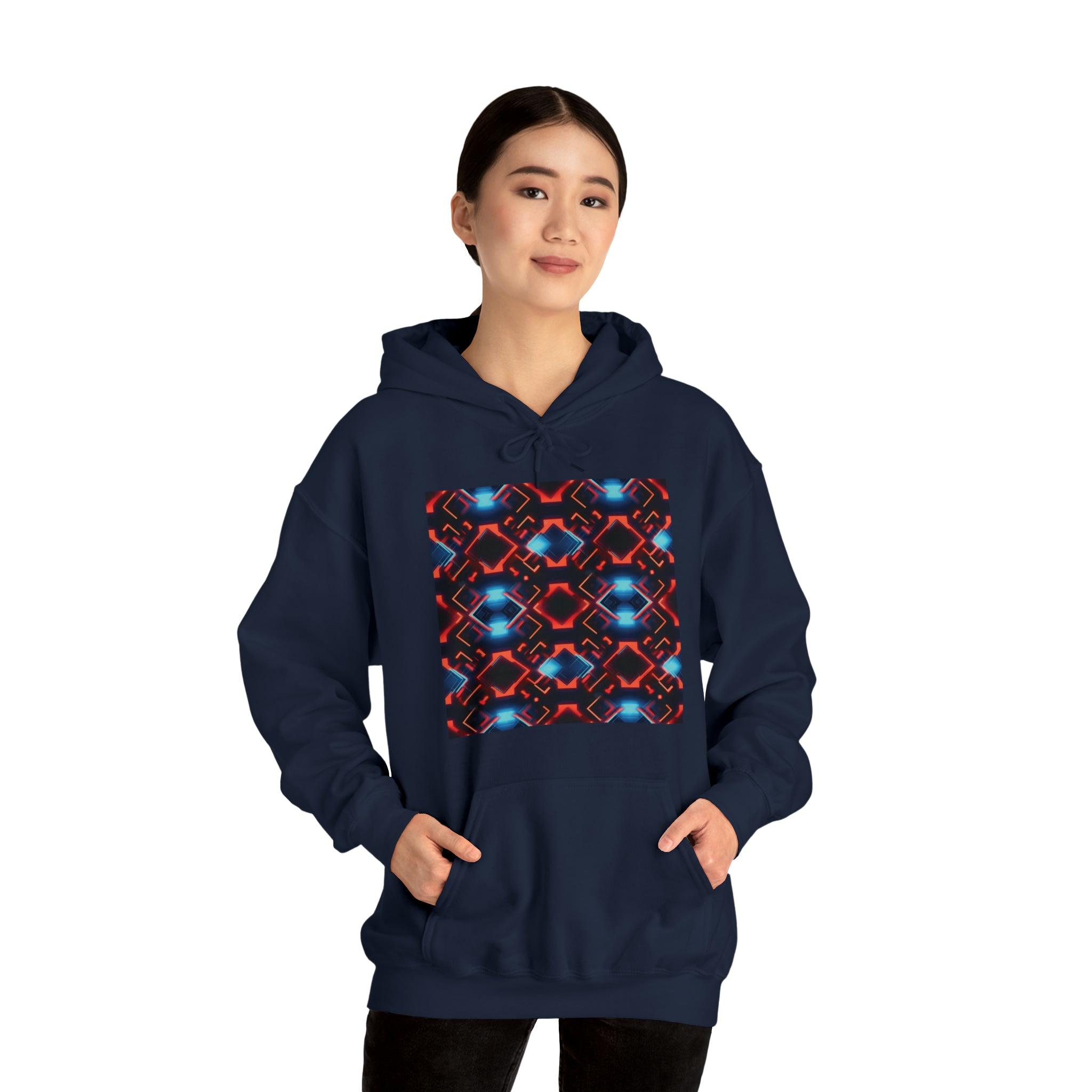 Unisex Heavy Blend™ Hooded Sweatshirt - Abstract Neon Designs 07